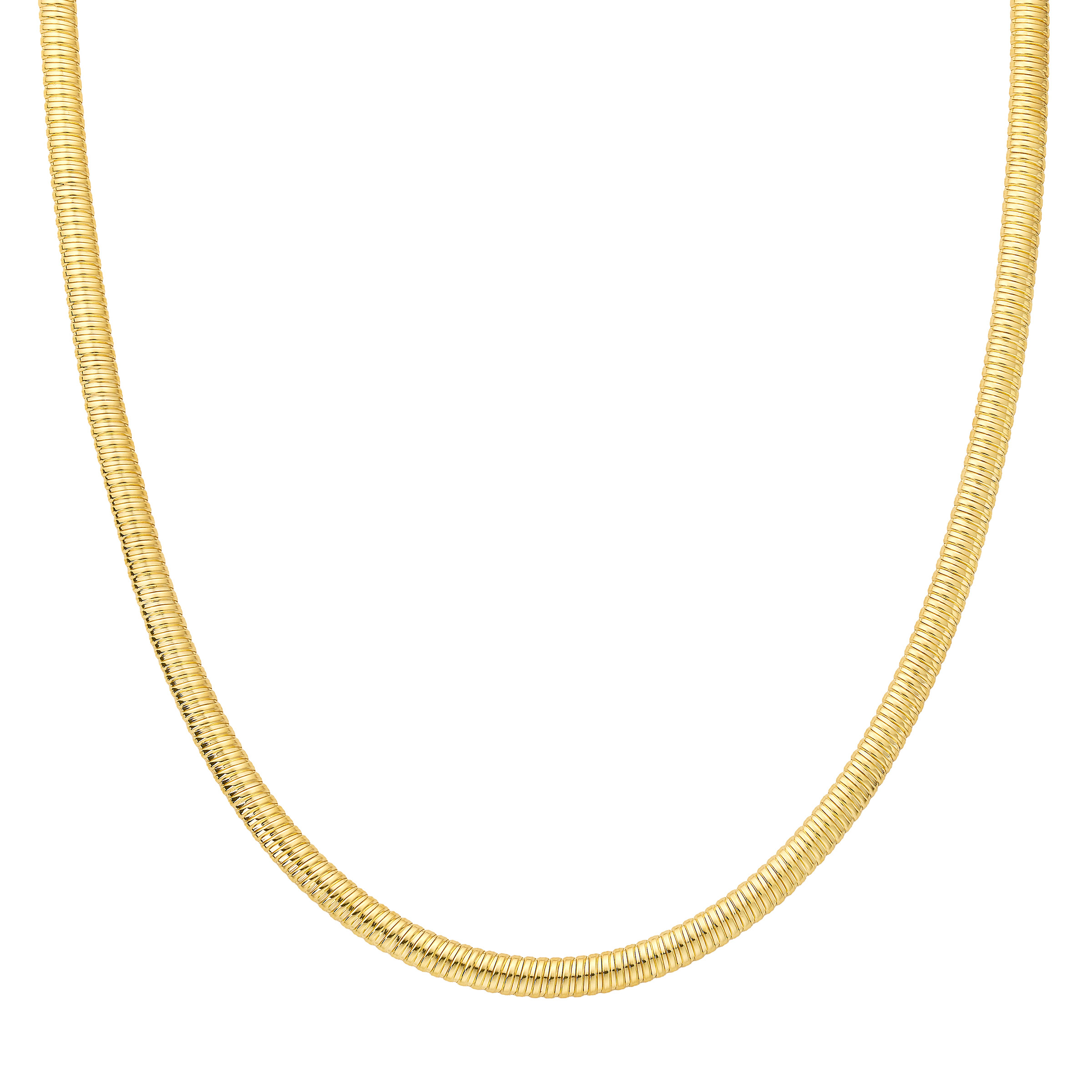 High Polish Tubogas Necklace in Yellow Gold