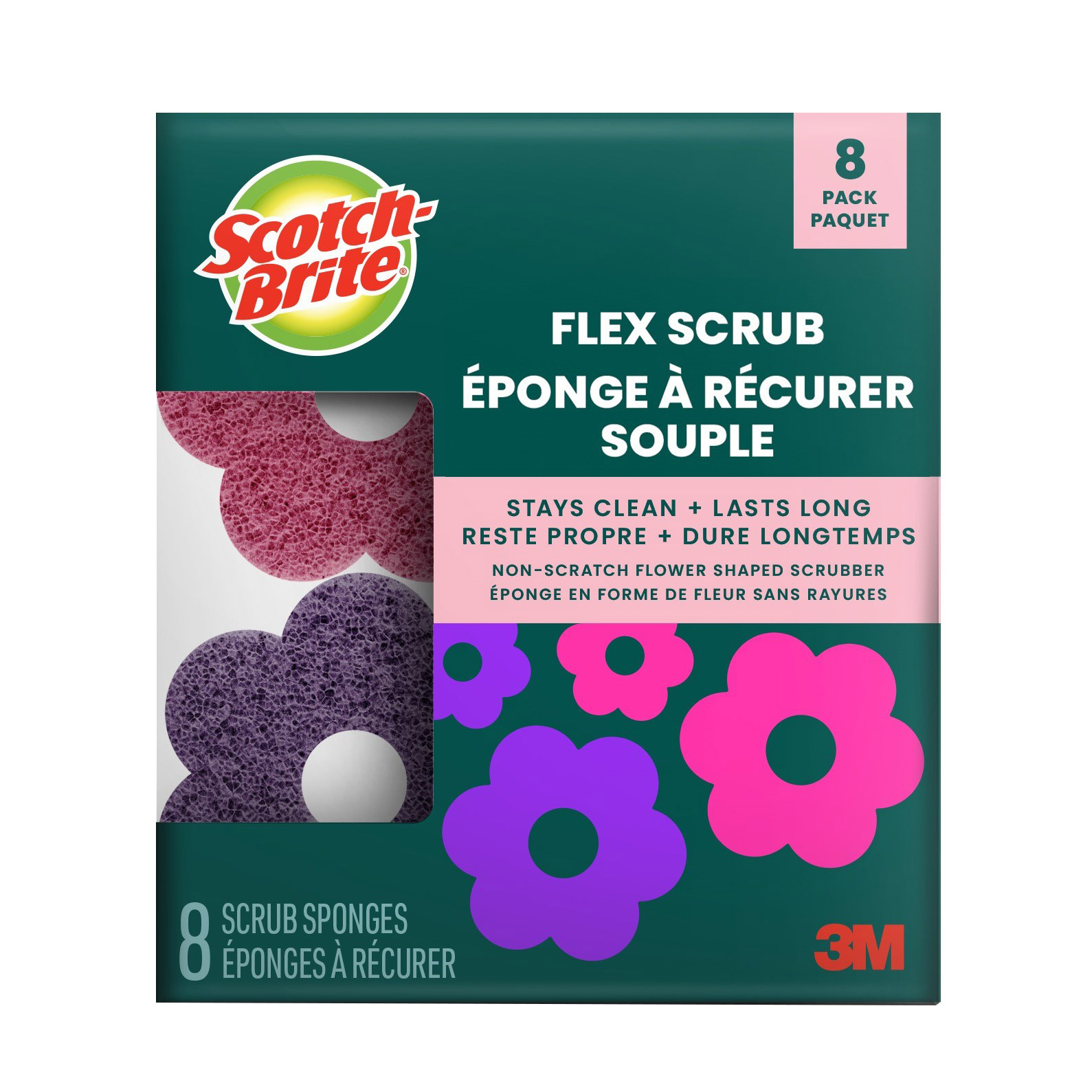 Scotch-Brite Flex Scrub Non-scratch Sponges, 8-pack