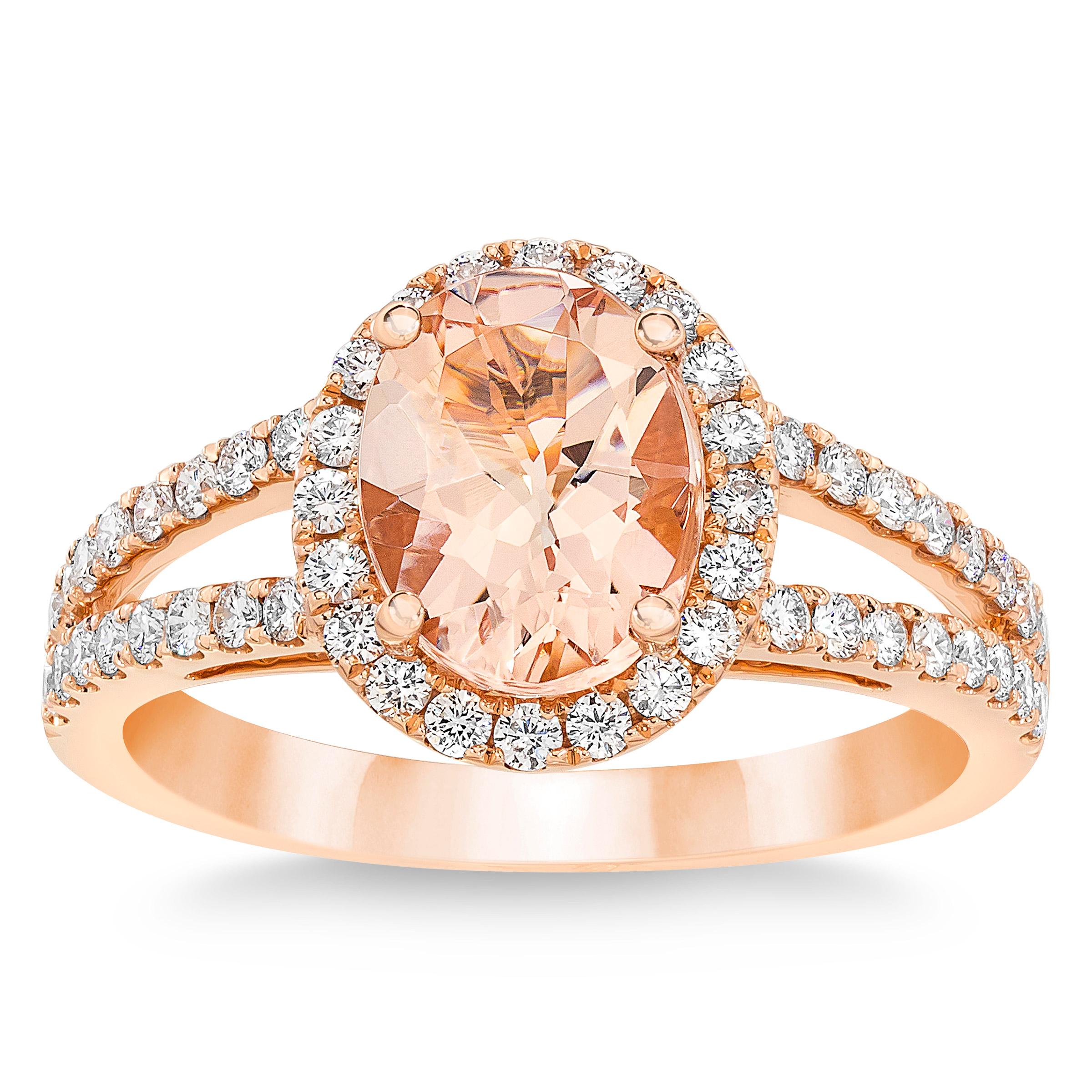 Morganite and Diamond 14kt Rose Gold Ring