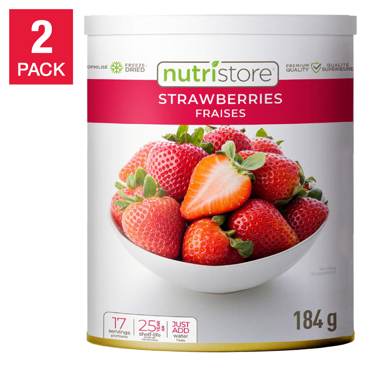 Nutristore Freeze Dried Strawberries 2-pack