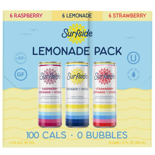 SURFSIDE VODKA LEMONADE VARIETY 18/12OZ CANS