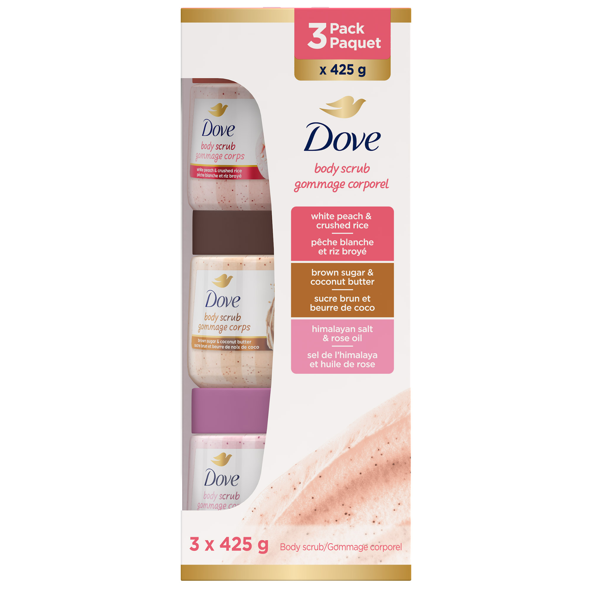 Dove Body Scrub, 3 x 425 g | Costco