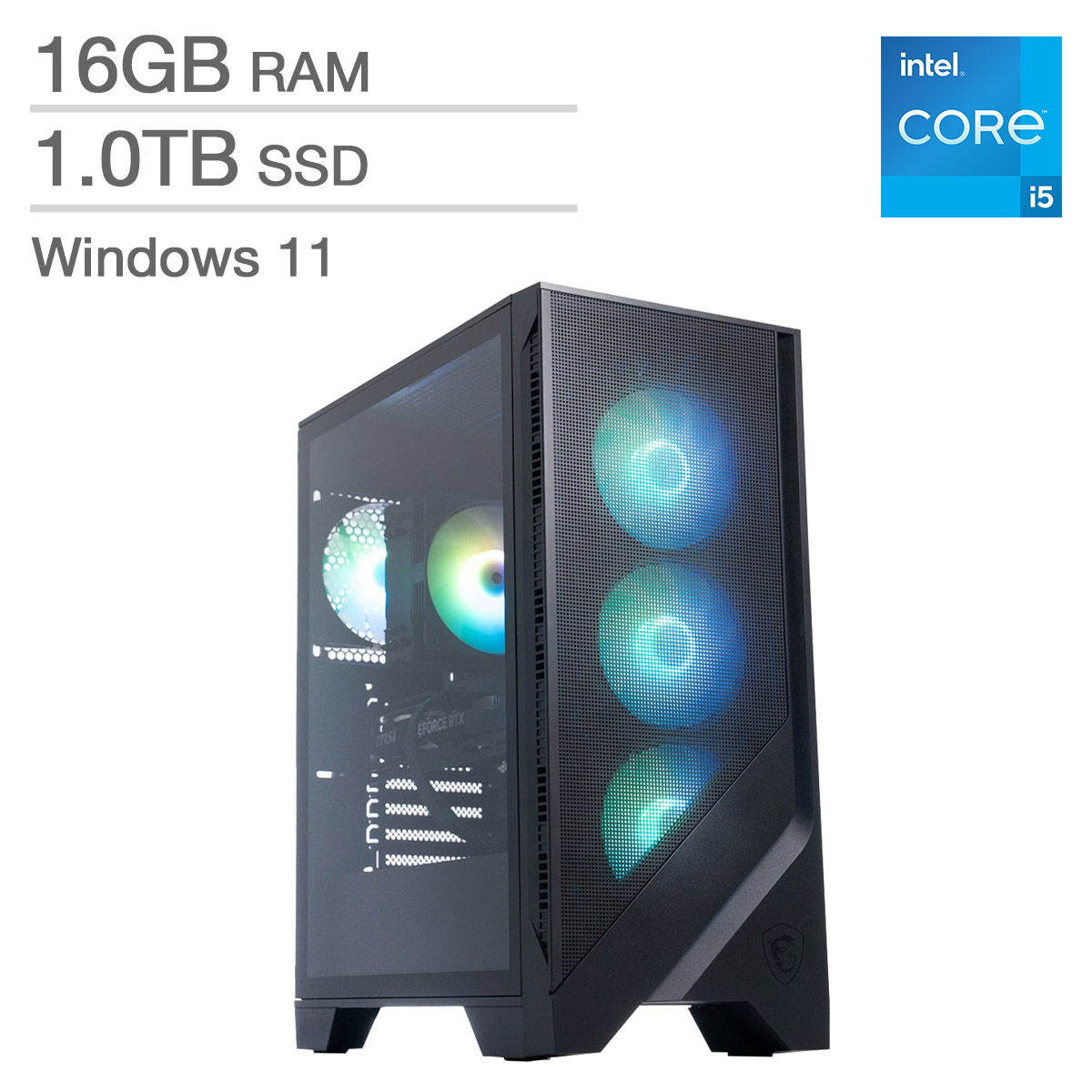 MSI Codex R2 Gaming Desktop, Intel Core i5-13400F - 16GB RAM, 1TB SSD, 6GB NVIDIA GeForce RTX 3050