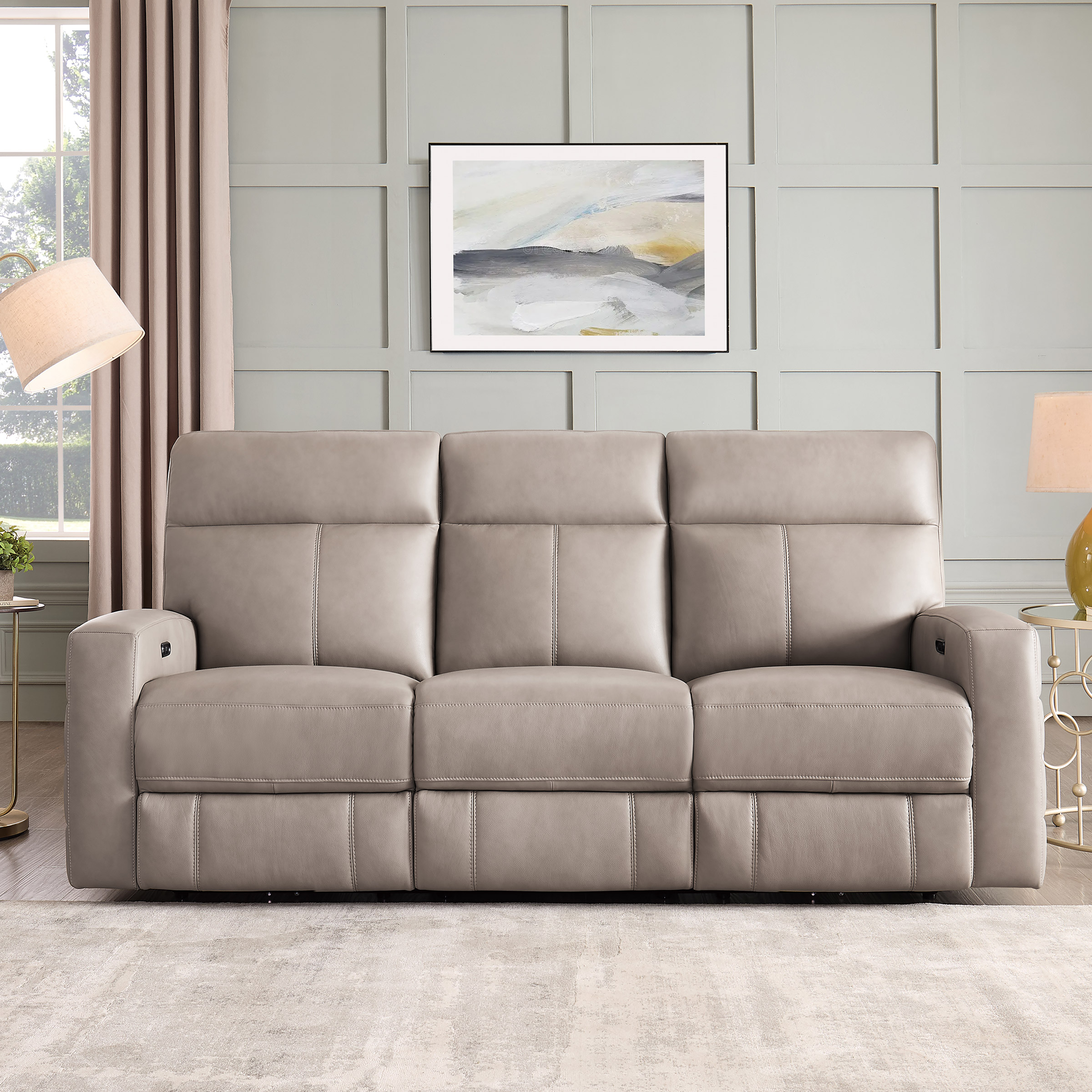 Prospera Home Annie Top Grain Leather Power Reclining Sofa