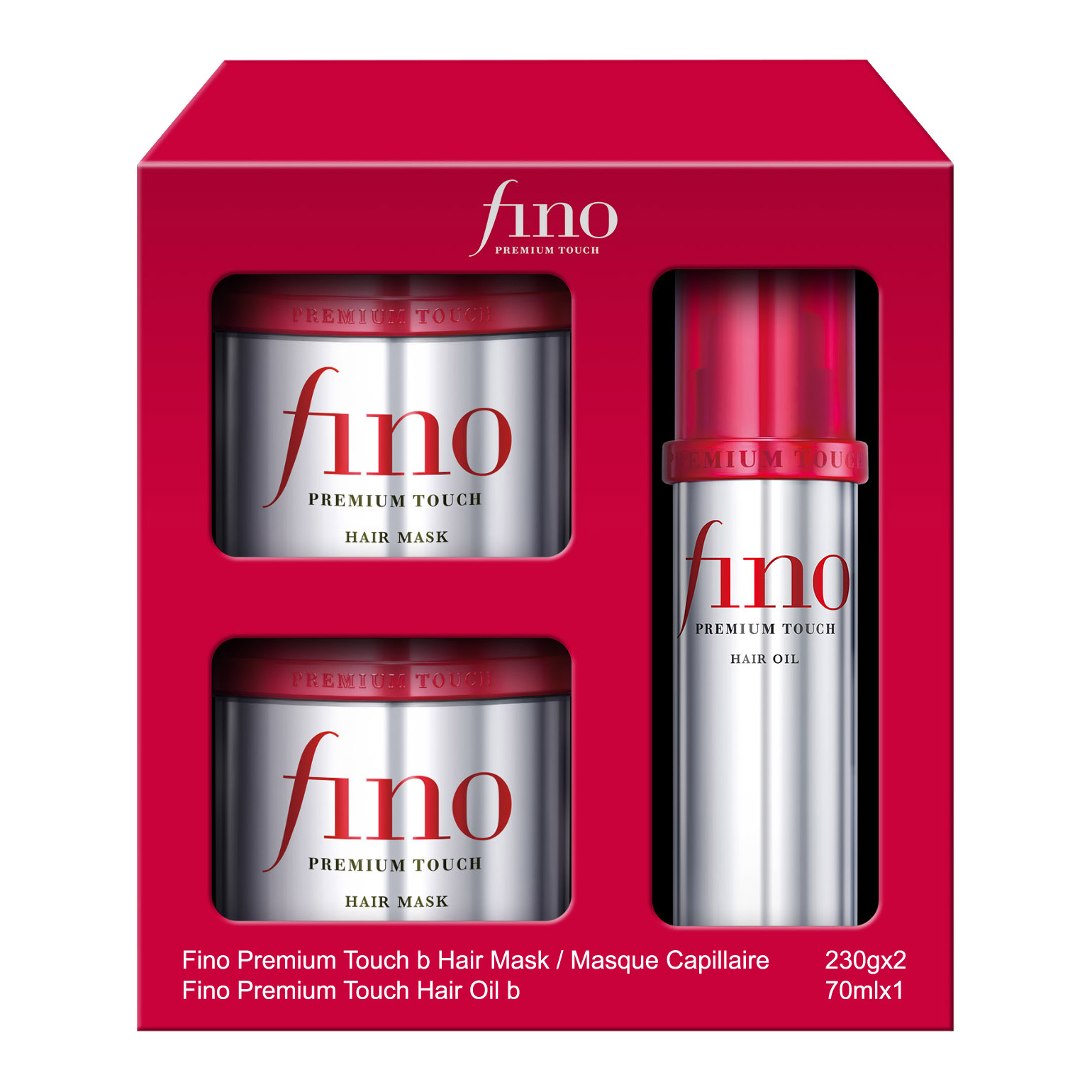 Shiseido Fino Hair Masks and Oil, 2 x 230 g + 70 mL