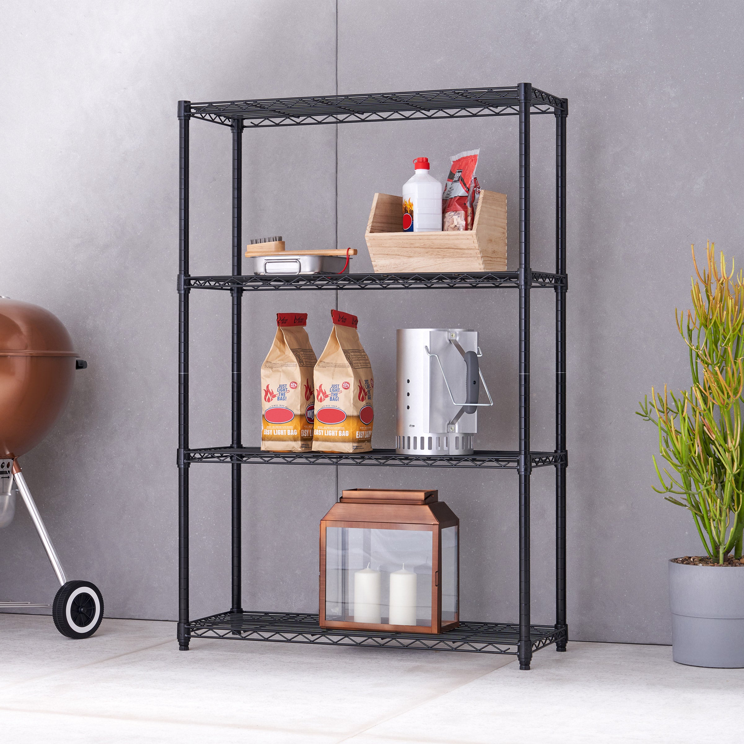 TRINITY 4-tier Wire Shelving Rack 36" x 14" x 54"