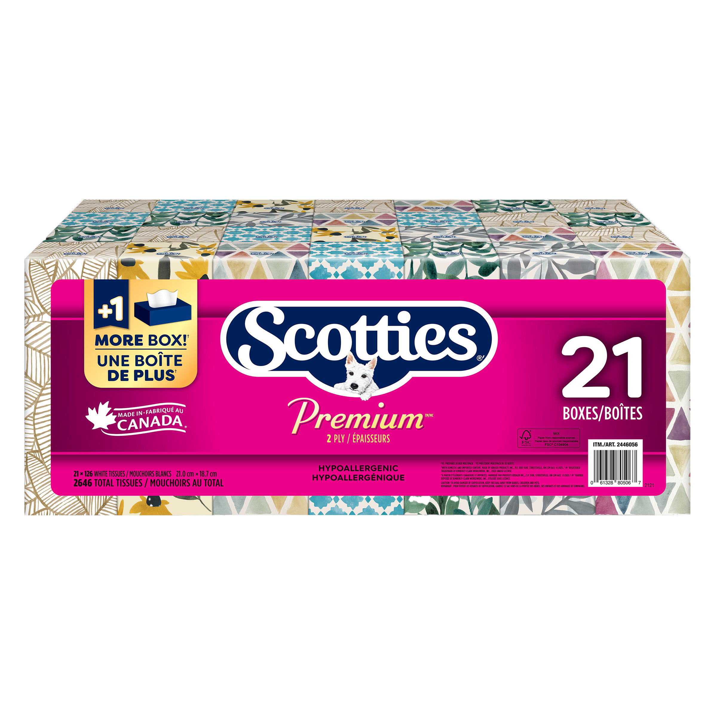 Scotties Premium Facial Tissue, 21-pack 