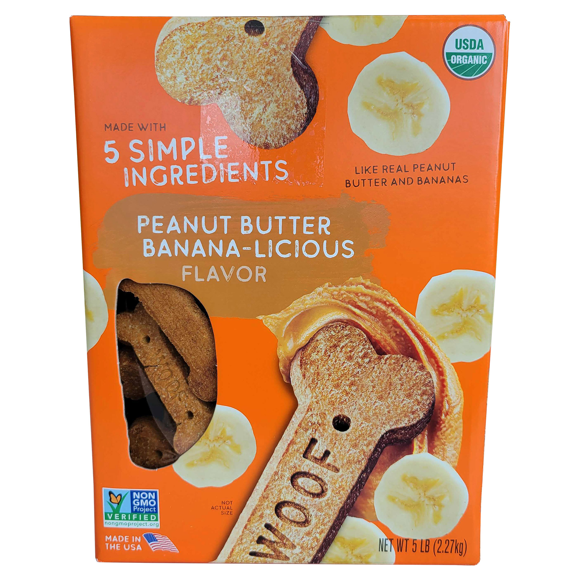 Doggy Delirious Peanut Butter Banana-Licious Flavor Dog Treats, 5 lbs