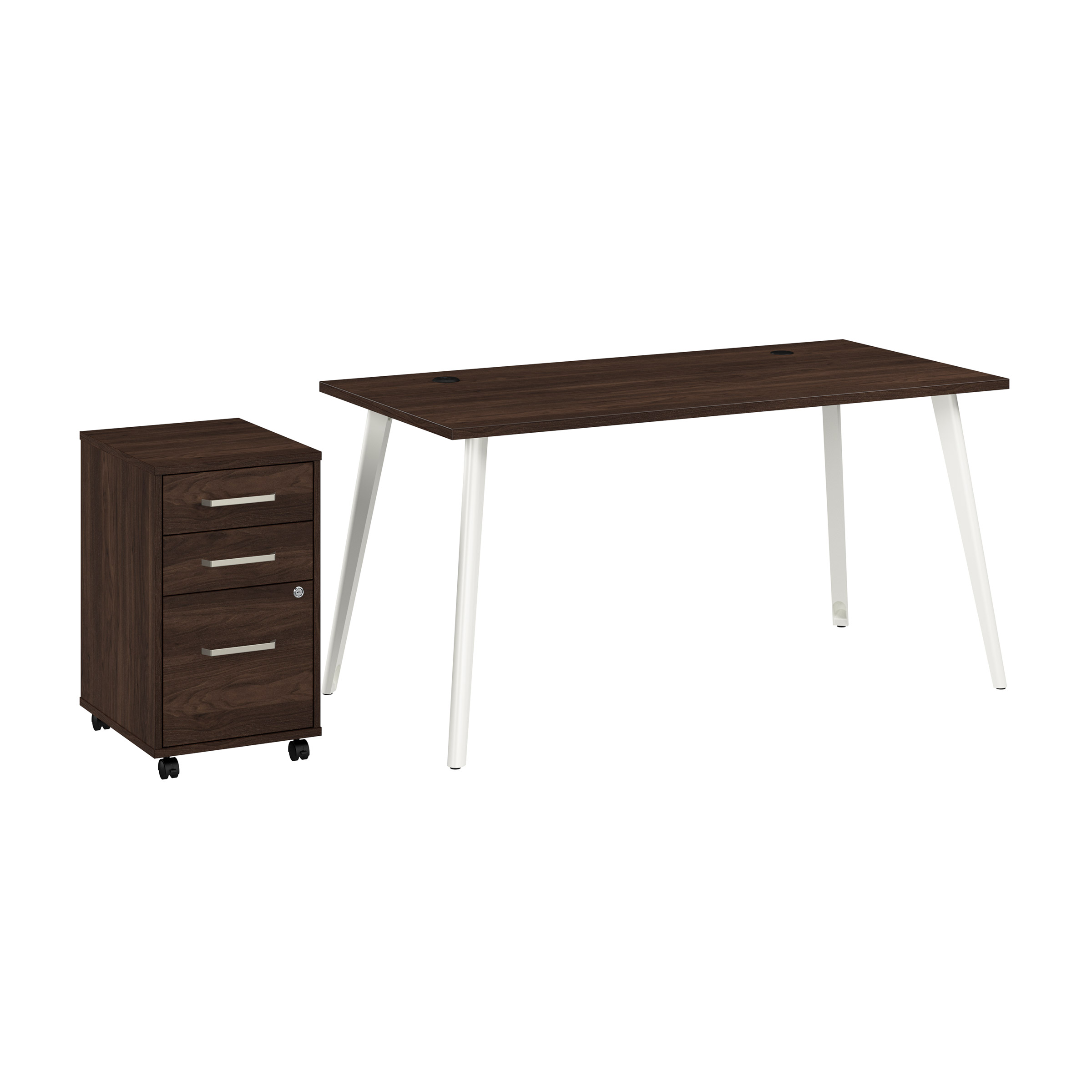 Office Pro Strive 181.3 cm (71 in.) Computer Desk with Mobile File ...