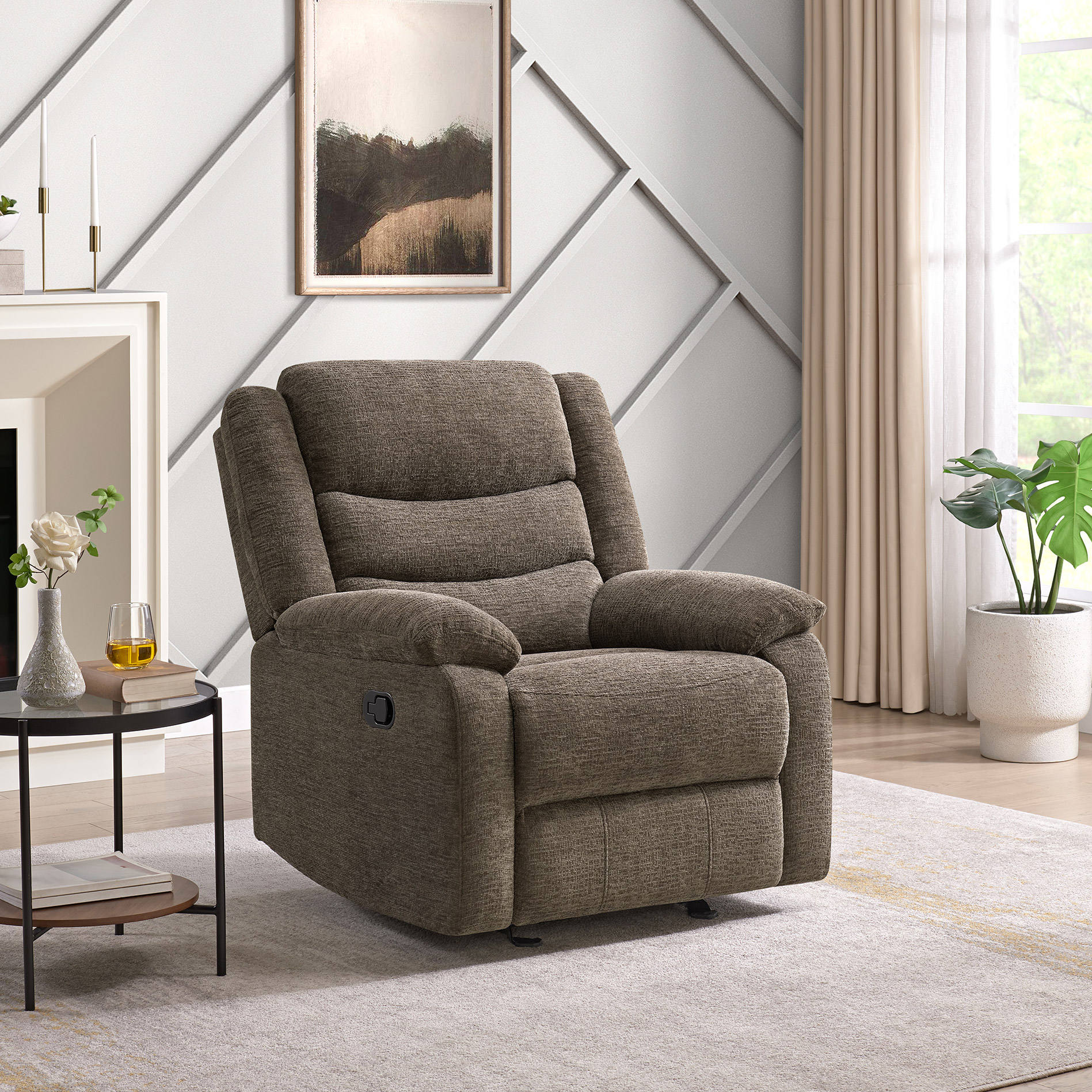 Oliver Fabric Glider Rocker Recliner