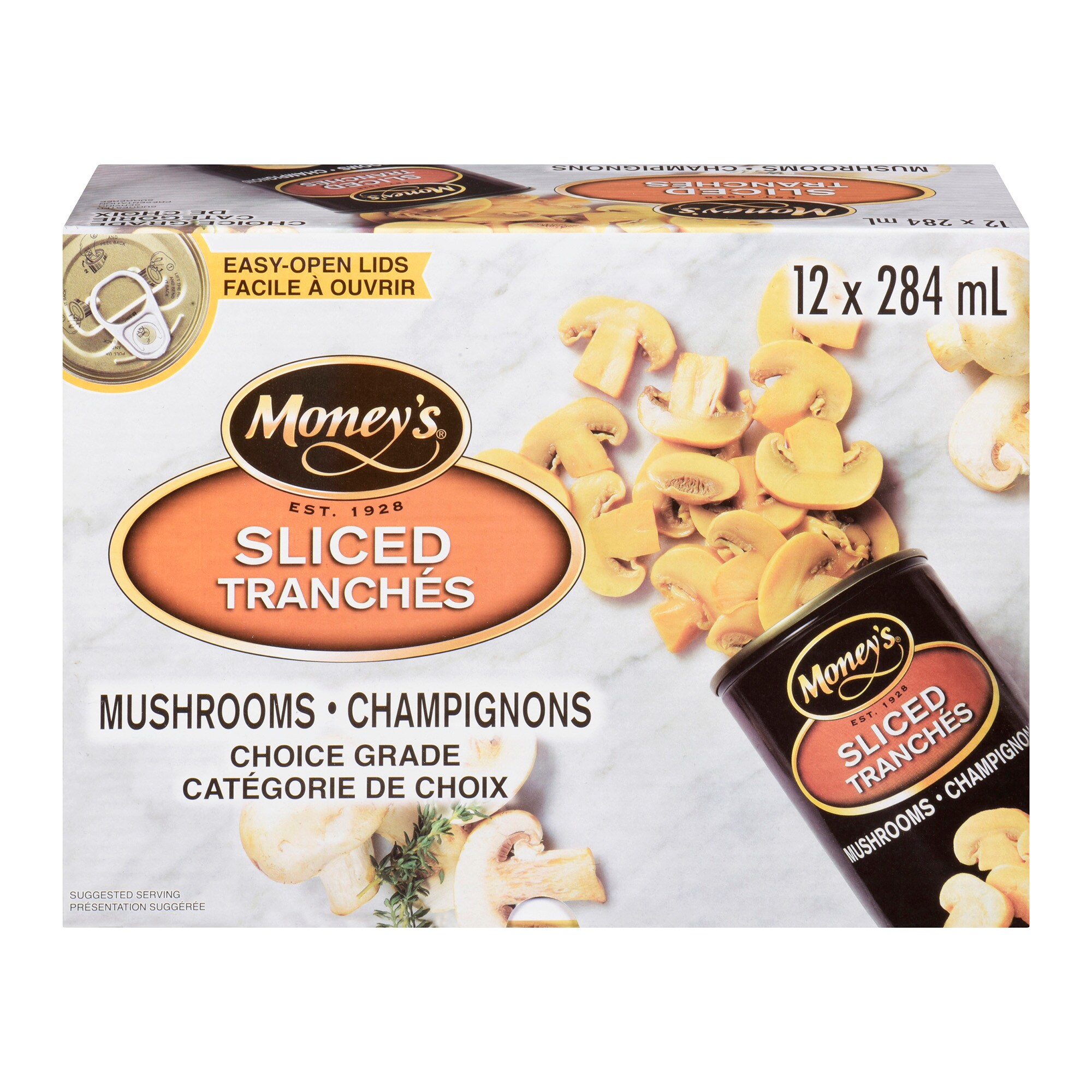 Money’s Sliced Mushrooms, 12 x 284 mL