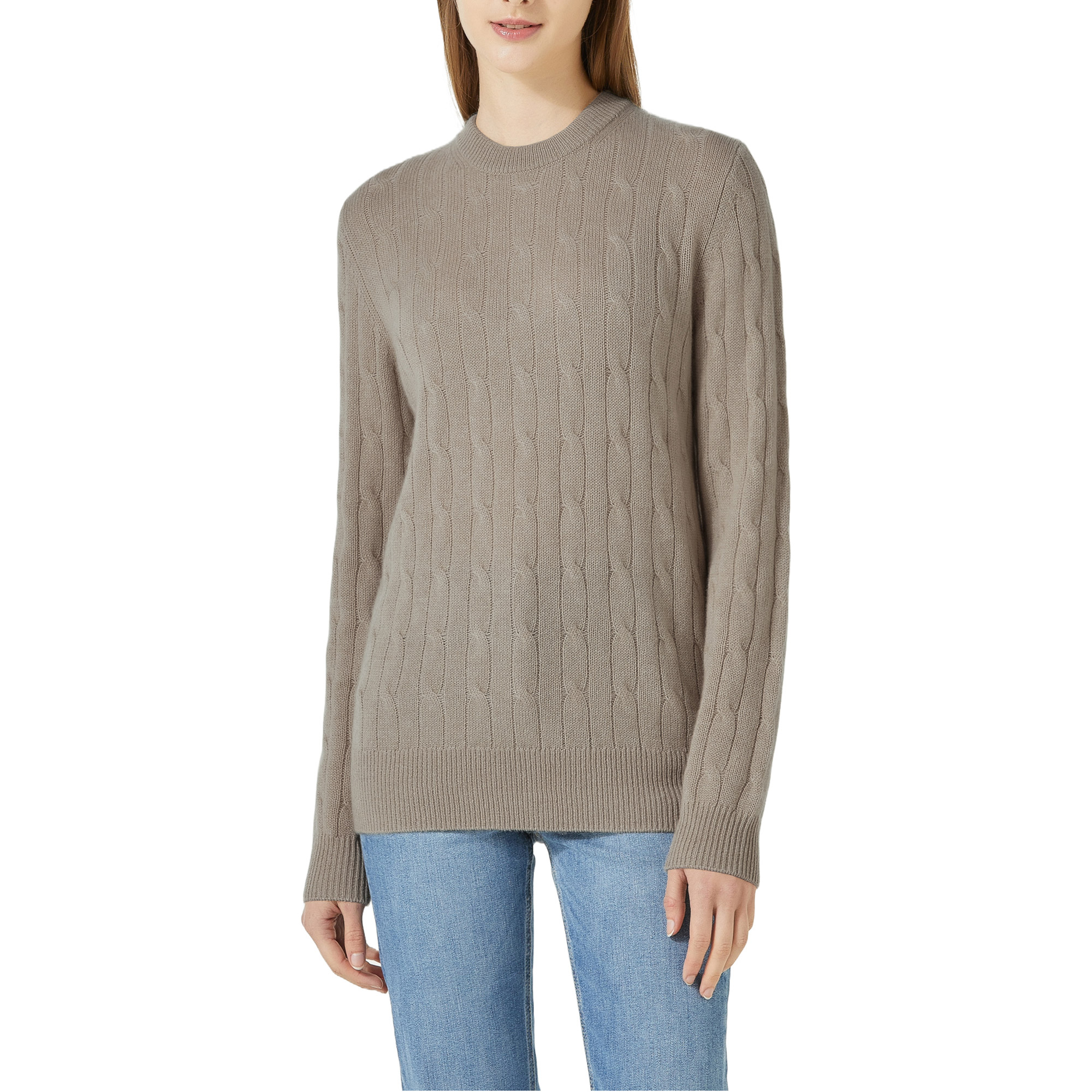 Lydia Vine Women’s Cashmere Cable Crew Neck Sweater