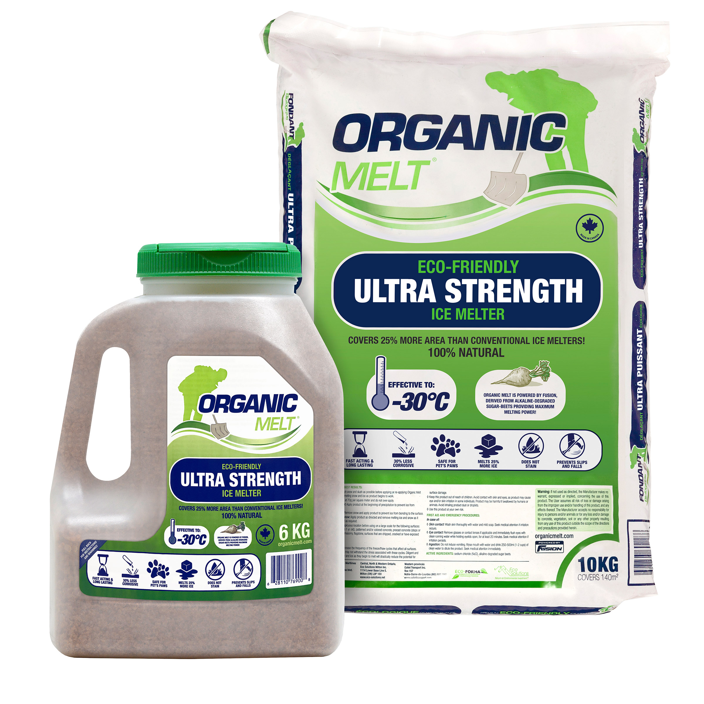 Organic Melt -30 C Ice Melter, 1 × 6 kg jug and 1 × 10 kg bag
