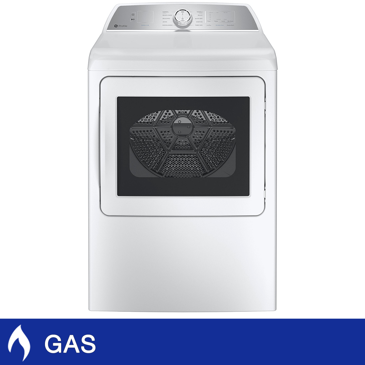 GE Profile 27 in. 7.4 Cu Ft White Gas top Load Dryer with Sanitize Cycle