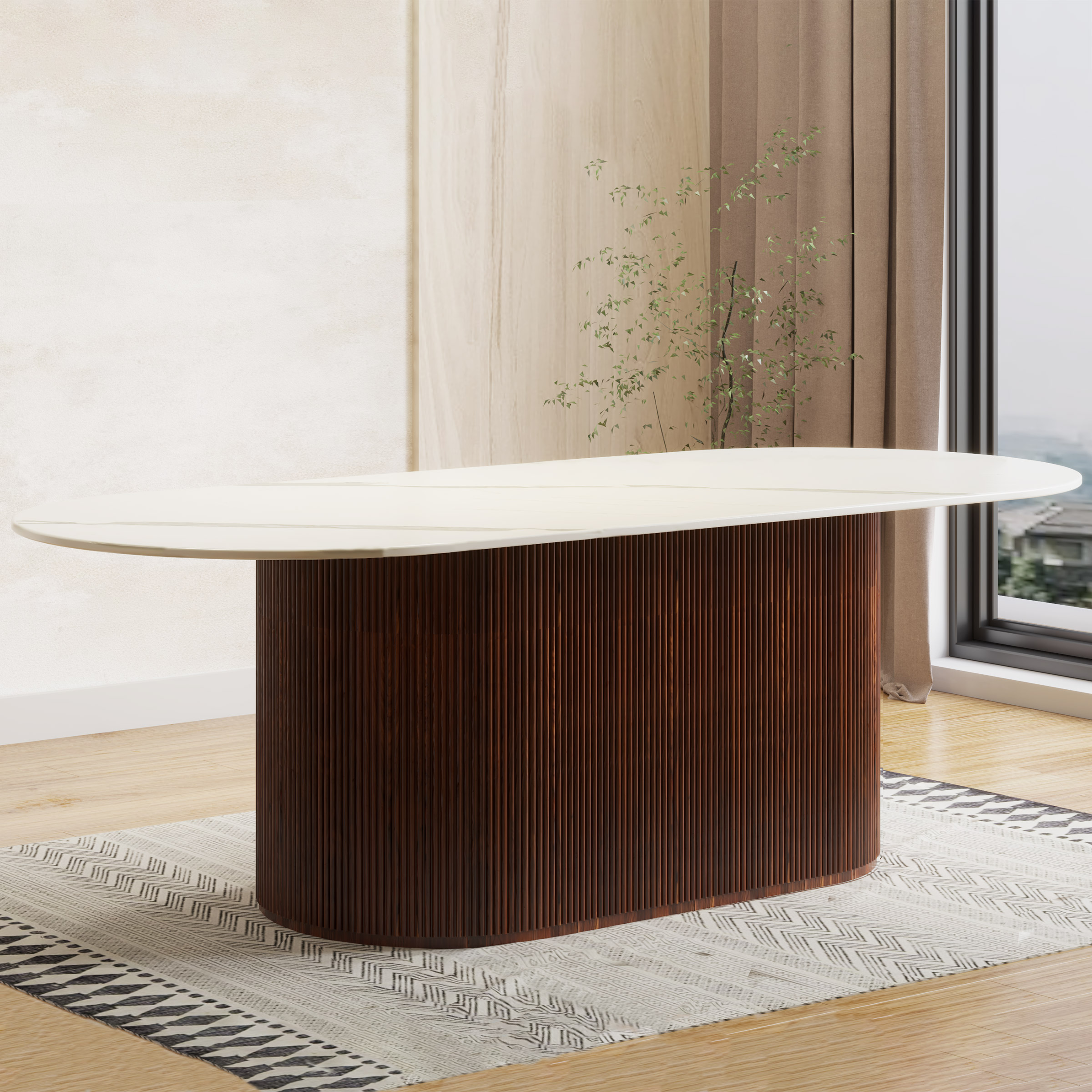 Alera Solid Quartz Dining Table, 218 cm (86 in.)