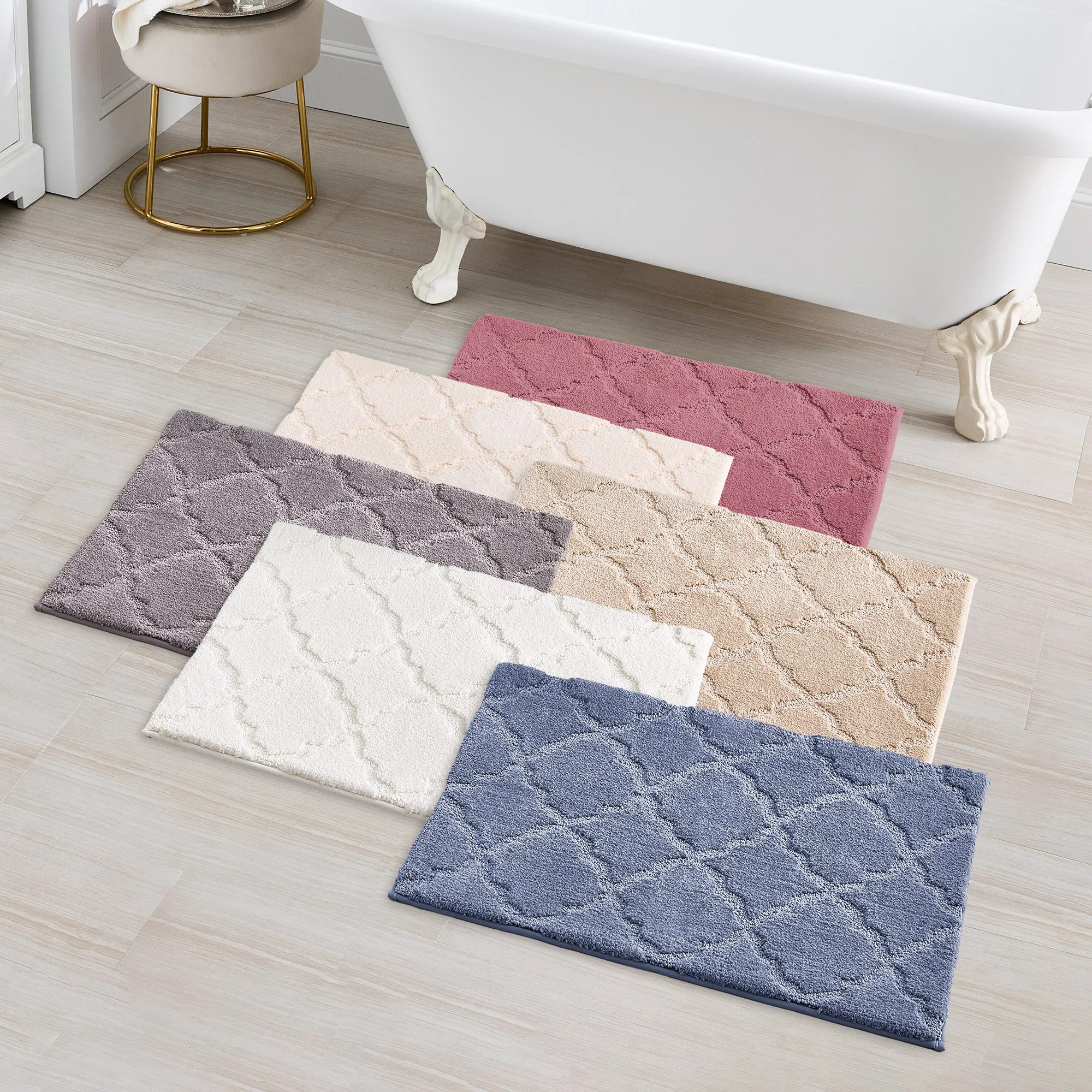 Charisma Drylon Trellis Bath Rugs, 2-pack