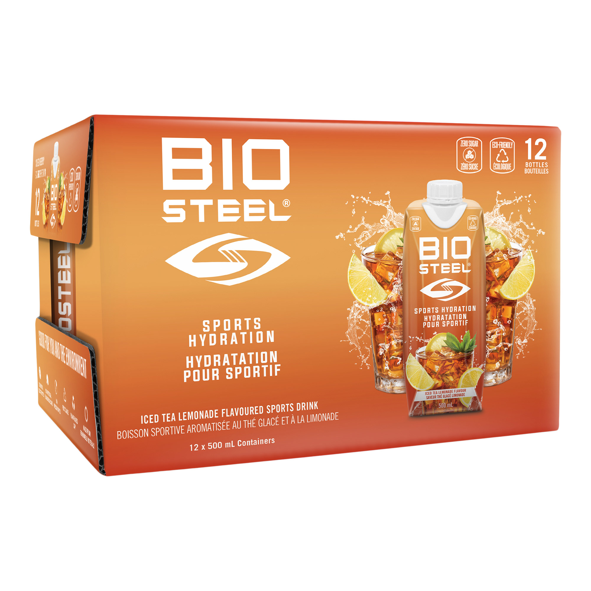 BioSteel Iced Tea Lemonade Sport Drink, 500 mL 12-pack