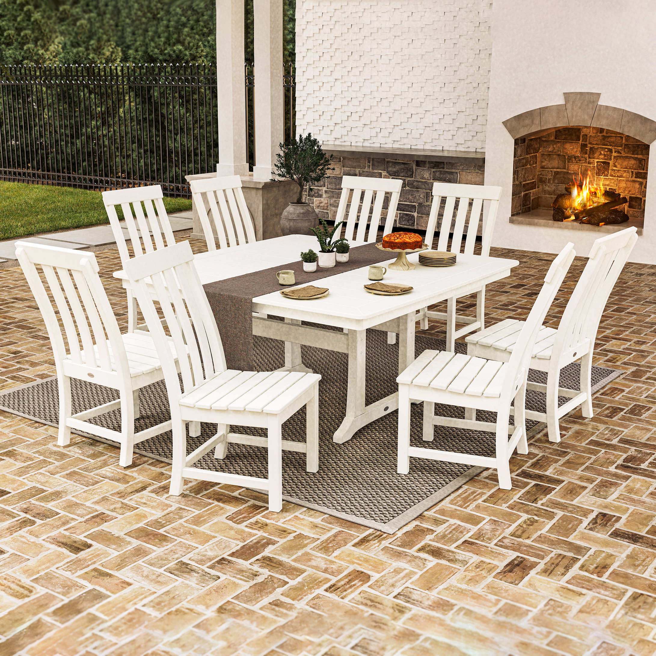 POLYWOOD Prescott 9-piece Outdoor Patio Dining Set Costco
