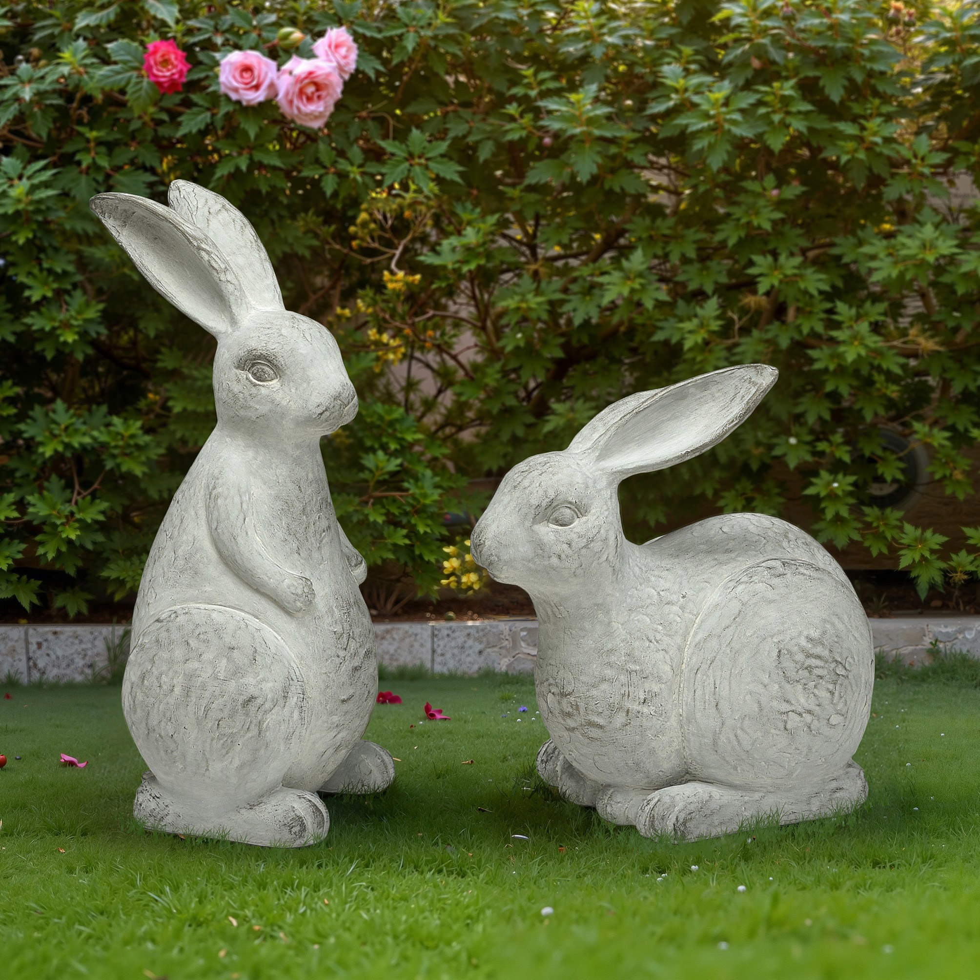 Rabbit Garden Statues Set of Two | Costco