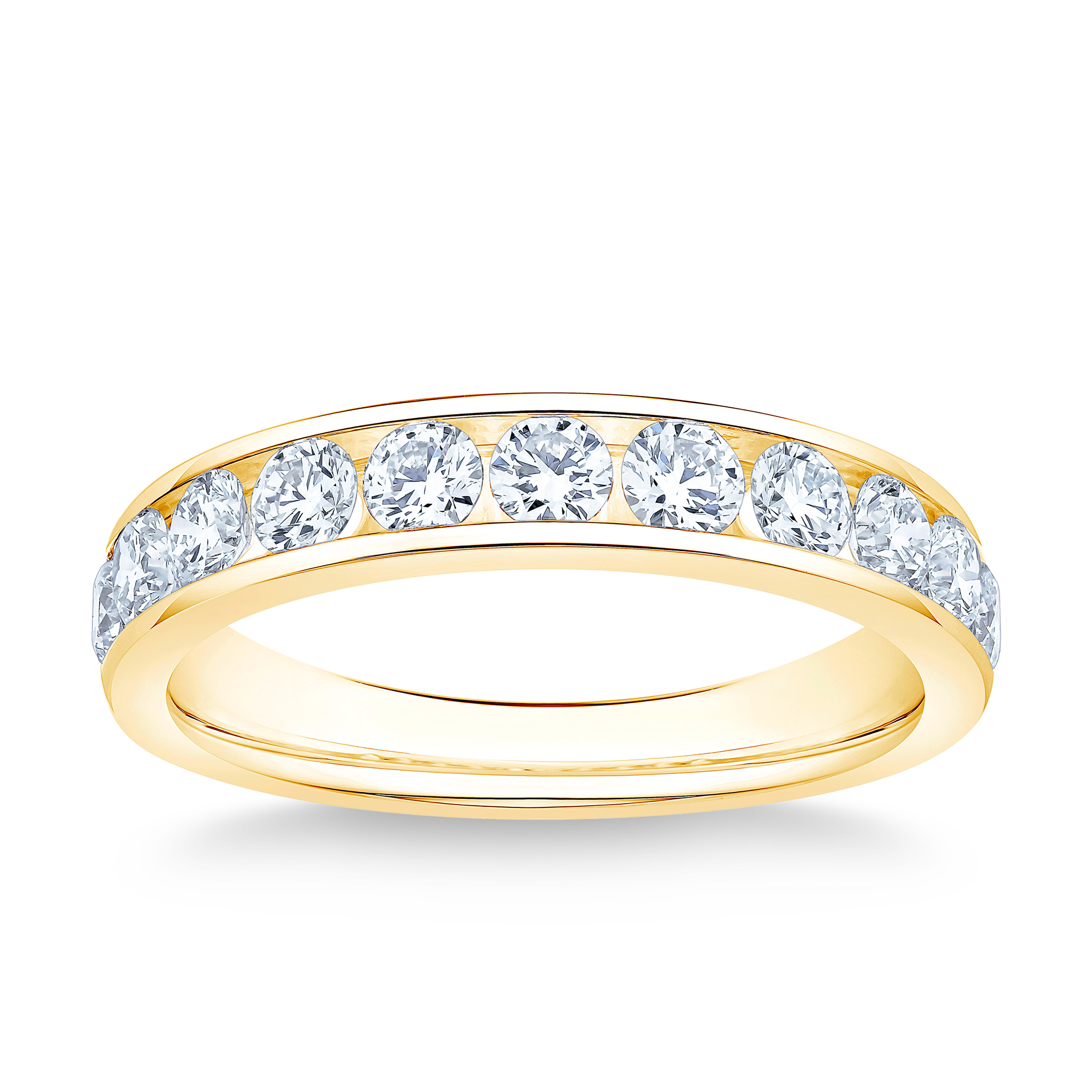 Round Brilliant 1.00 ctw VS2 Clarity  I Color Diamond Channel Set Band