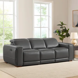 Karson Leather Power Reclining Sofa with Power Headrests