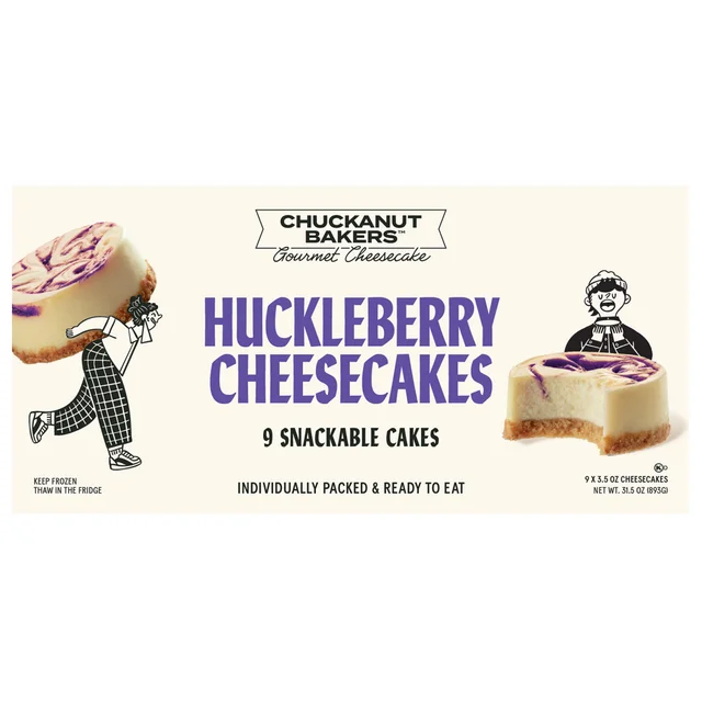 CHUCKANUT BAKERS HUCKLEBERRY CHEESECAKE 9 CT/ 3 OZ EA.