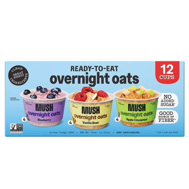 MUSH OVERNIGHT OATS 12/5 OZ CUPS (3.75 LB)