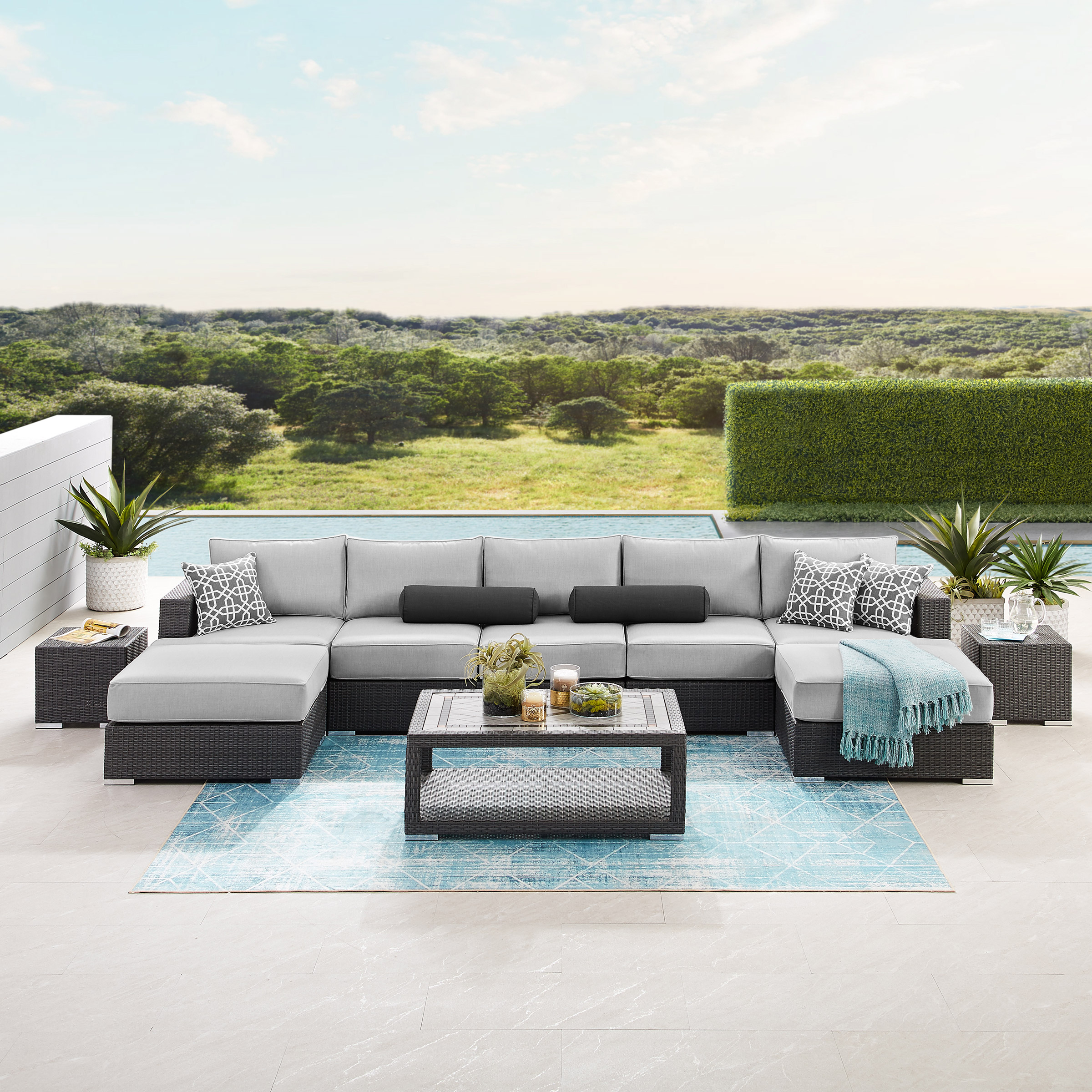 &TEAM DICON NICHOLAS A、Bセット Niko 10-piece Patio Sectional Conversation Set | Costco