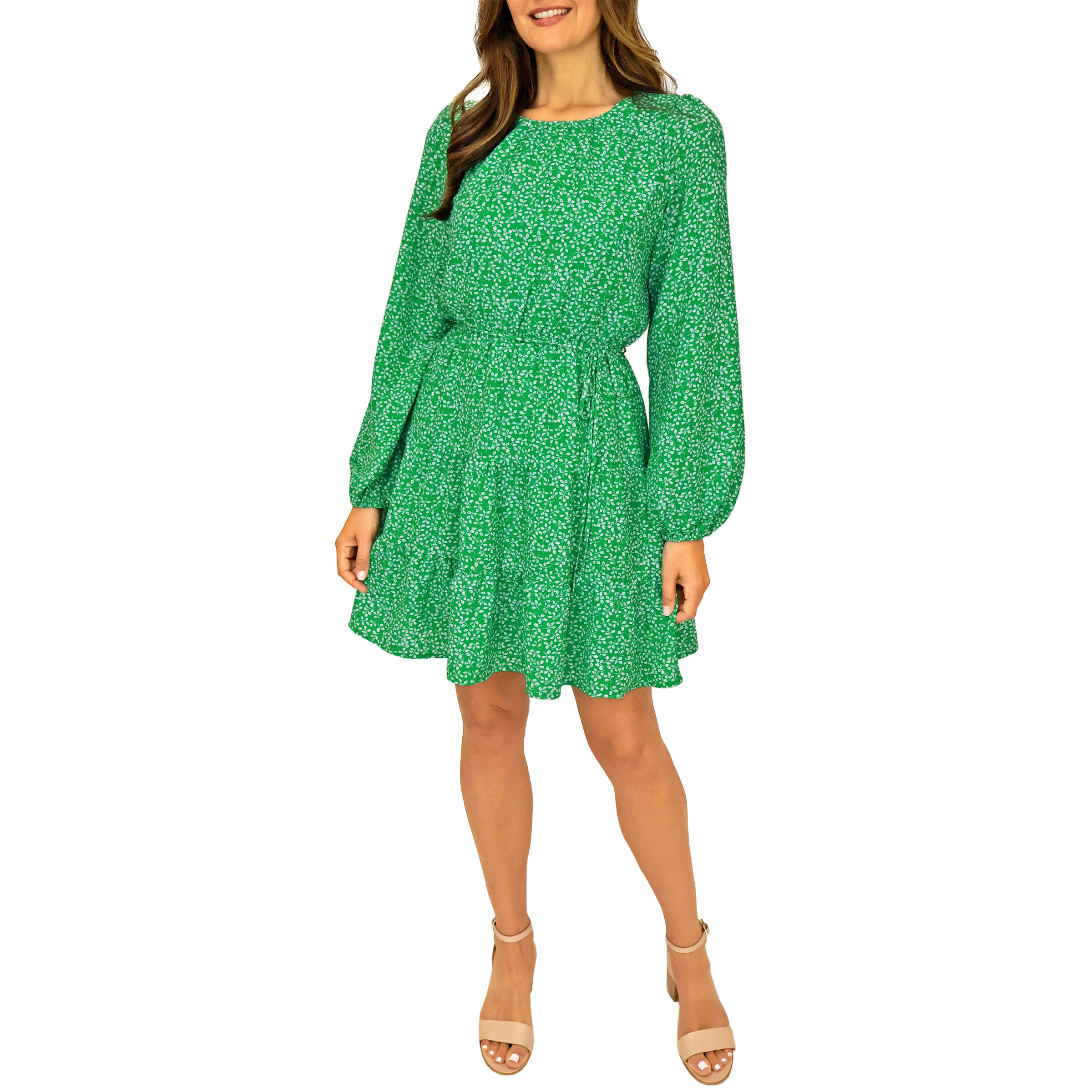 slim fit dress slacks Yolanda Long Sleeve Maxi Dress - Sage Green Floral main image 1