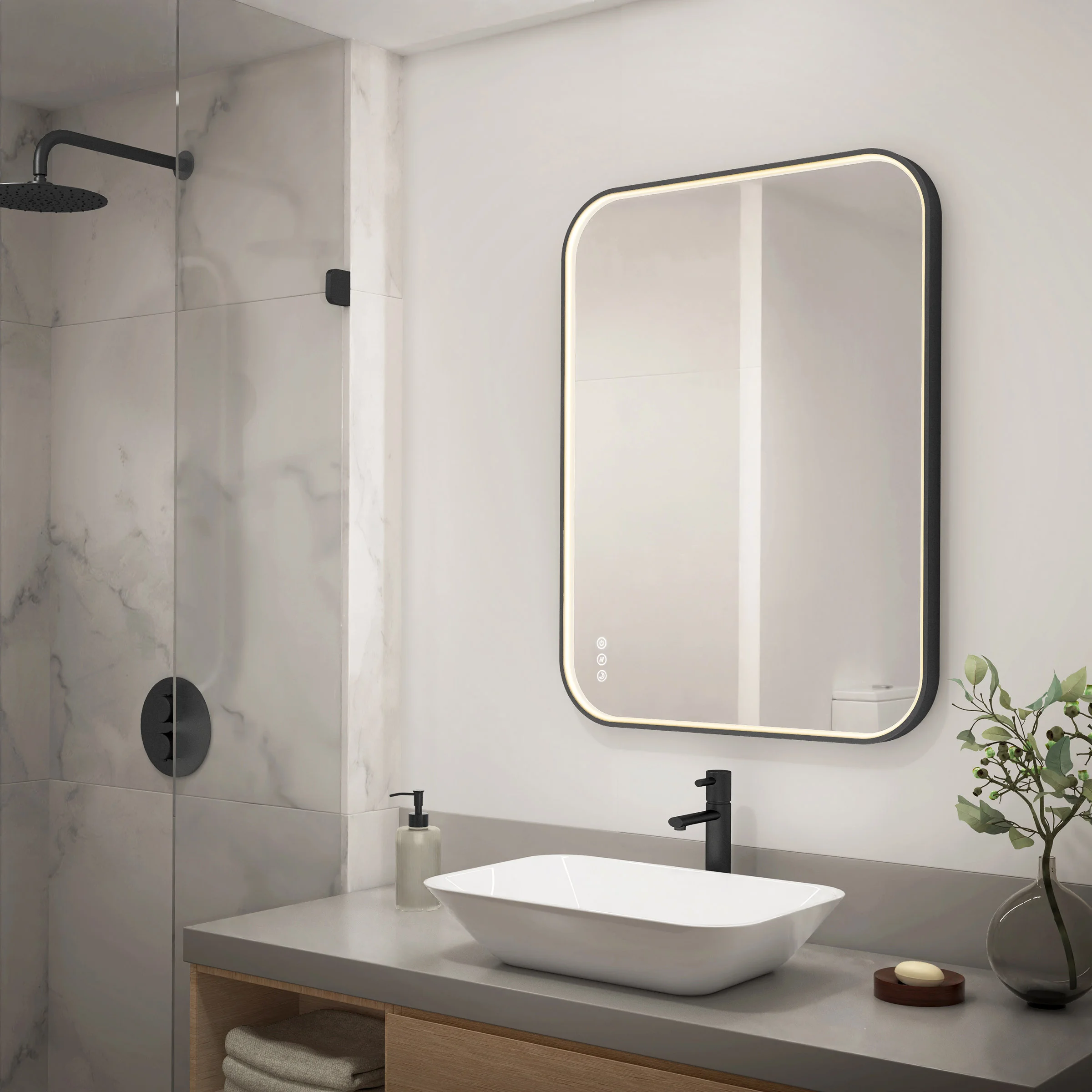 Artika Royce LED Wall Mirror - Black