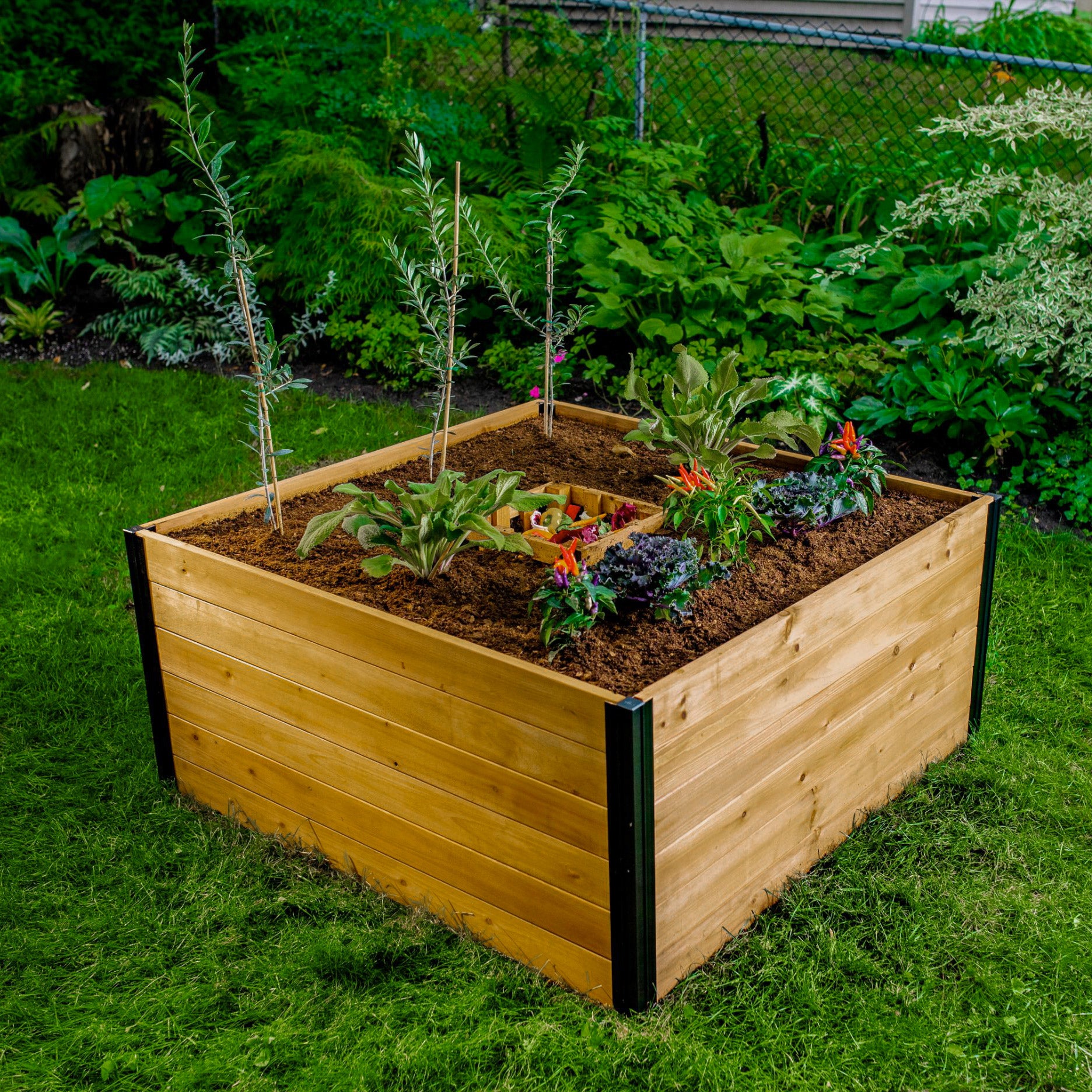 小物入れ Box Planting Elevated Bed, Garden Raised Wood 3-Tier Outsunny Shelf bed garden Neighborhood 小物入れ