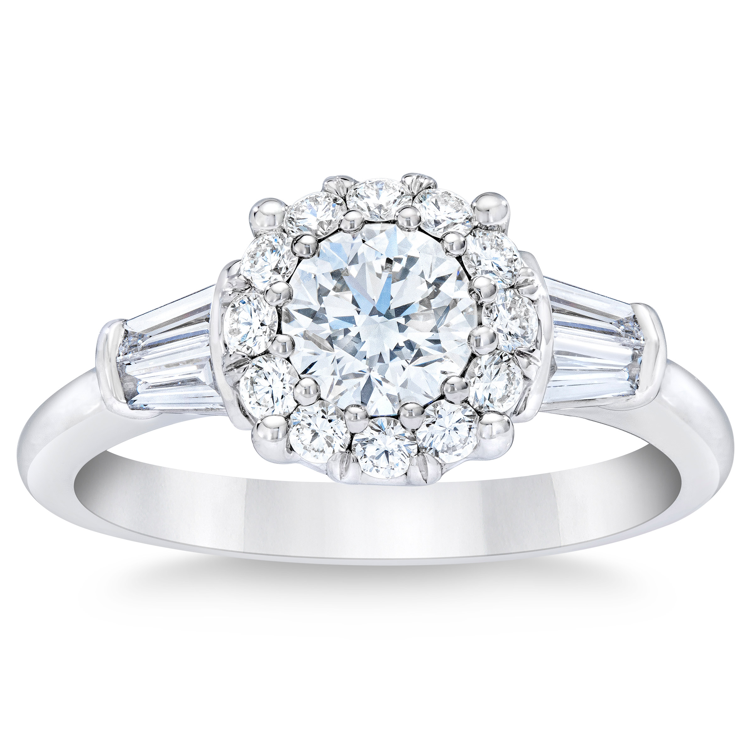 Round Brilliant and Baguette Cut Diamond Ring (1.25 ctw)