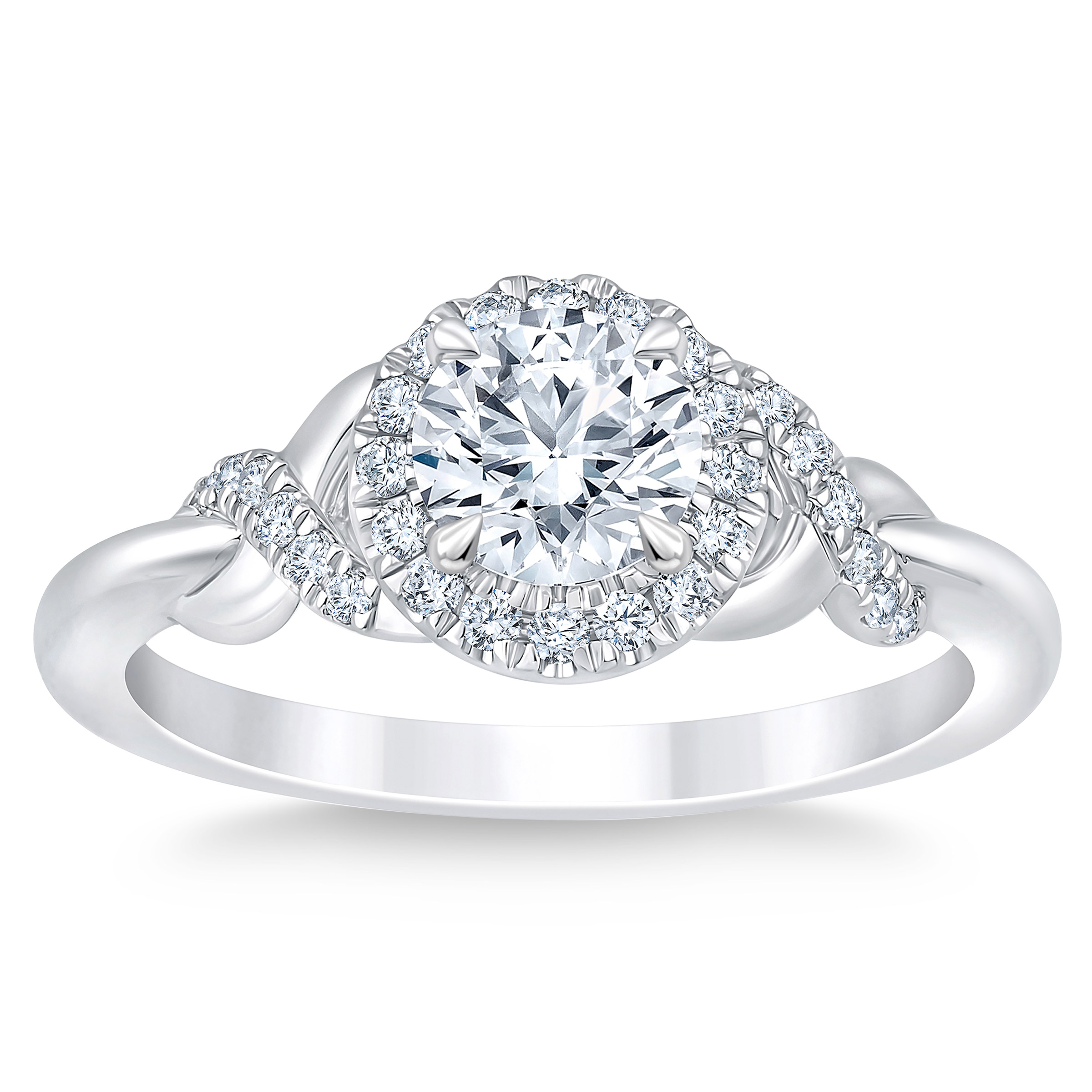 Round Brilliant 0.88 ctw VS2 Clarity  I Color Diamond Platinum Ring