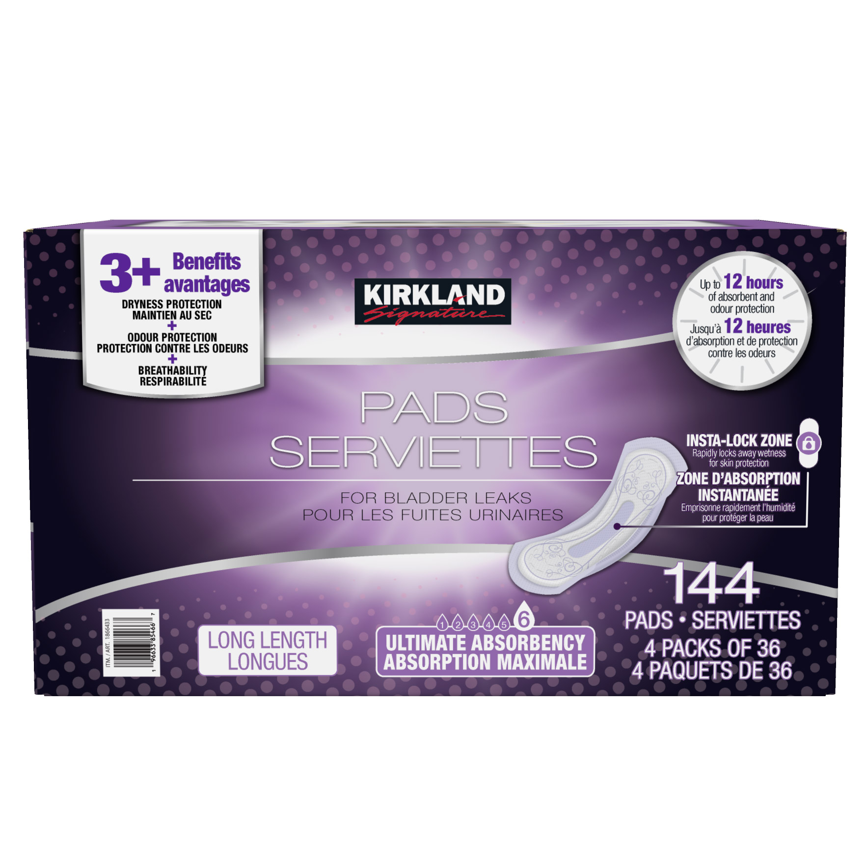 Kirkland Signature Pads for Women, 4-pack of 36