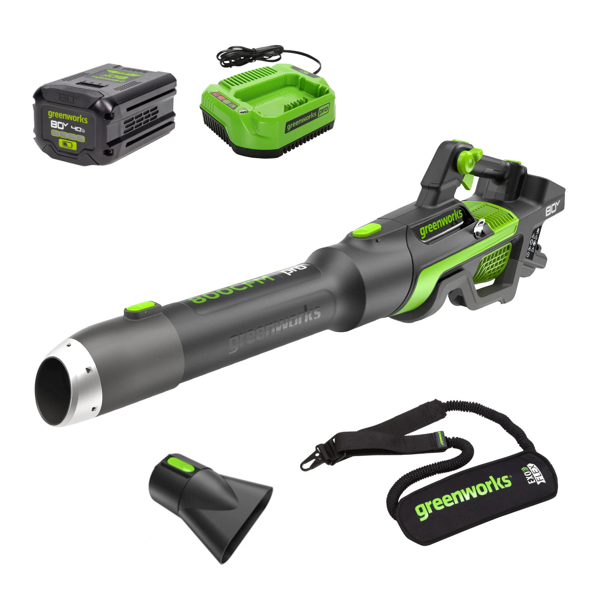 Greenworks 80V 800CFM Brushless Leaf Blower with 4Ah Battery