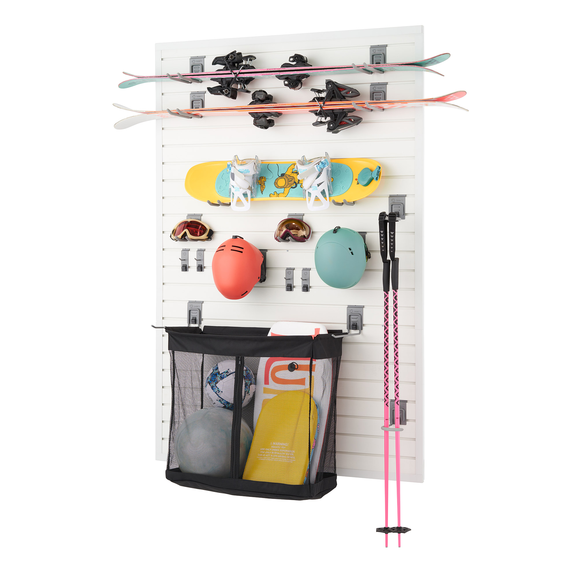 TRINITY 24 Sq Ft Modular Slatwall 19-piece Accessory Set