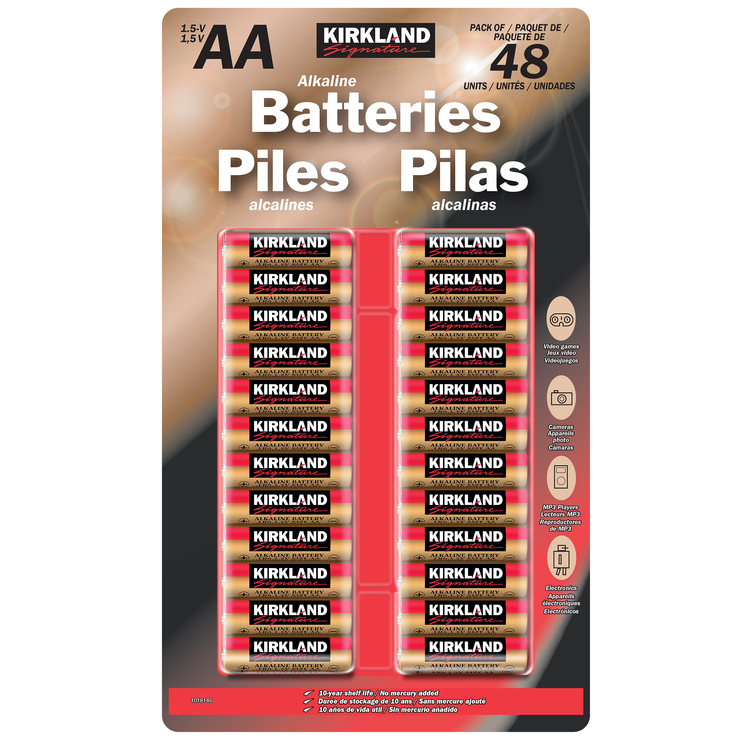 Kirkland Signature Alkaline AA Batteries, 48-count