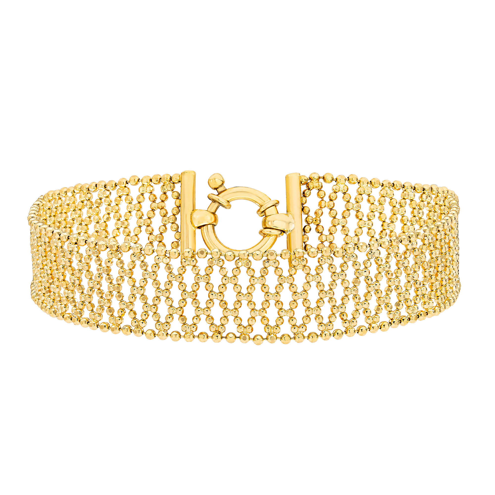 14kt Yellow Gold Beaded Weave Bracelet