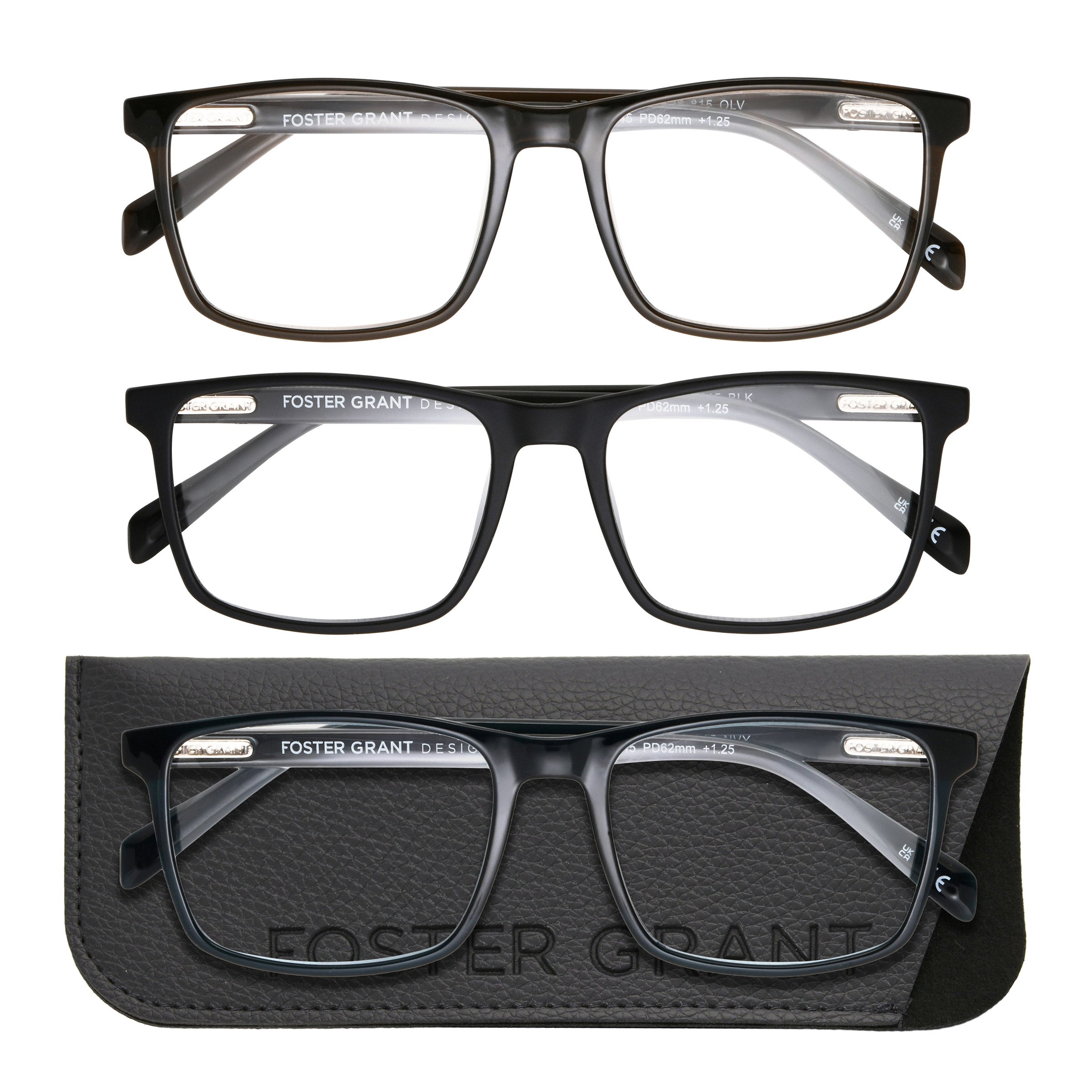 Design Optics by Foster Grant #815 Classic Plastic Square Reading