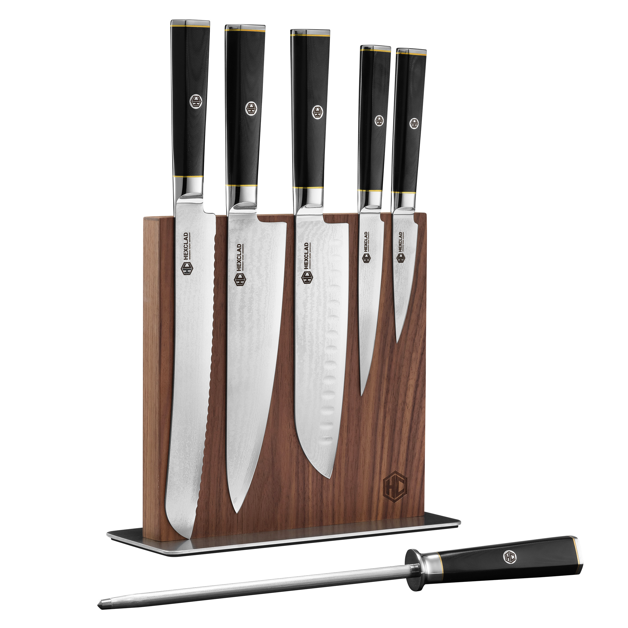 Hexclad Master Series Japanese Damascus Steel Knife Set, 7-piece