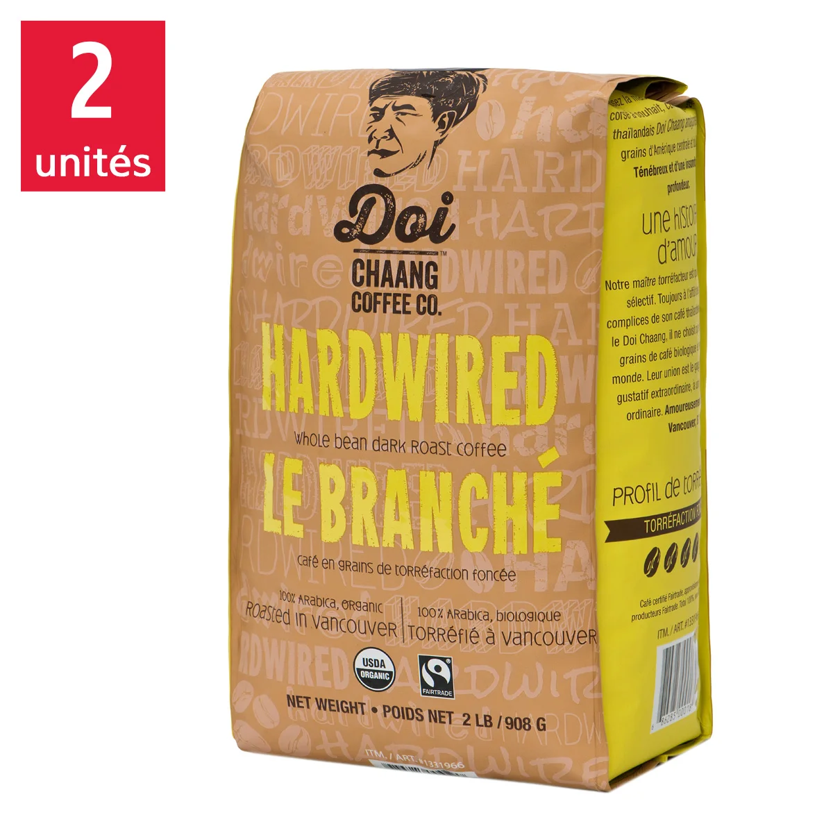 Doi Chaang Hardwired Dark Roast Whole Bean Coffee, 2 × 908 g | Costco