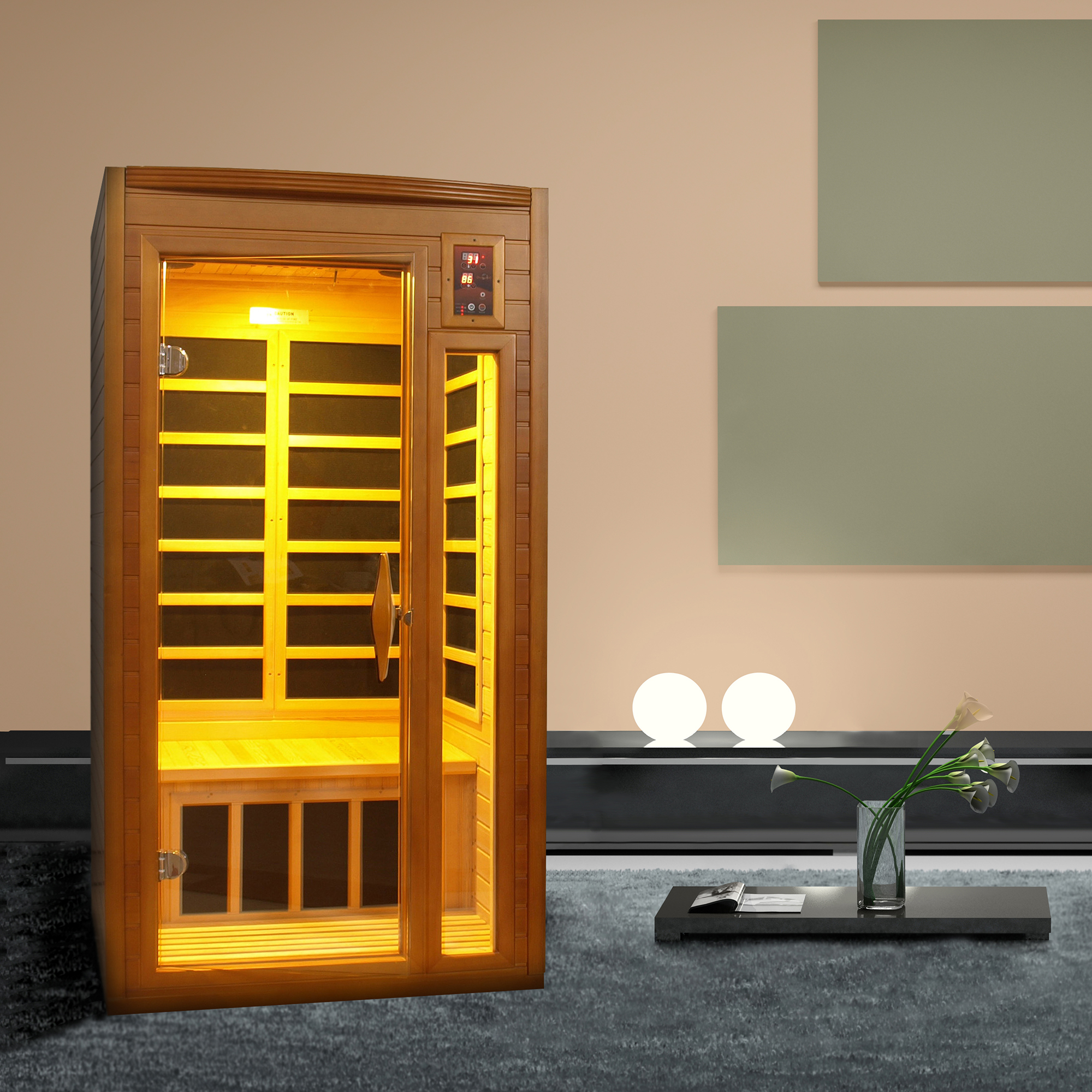 Dynamic Saunas Barcelona 1- to 2-person Infrared Carbon Sauna