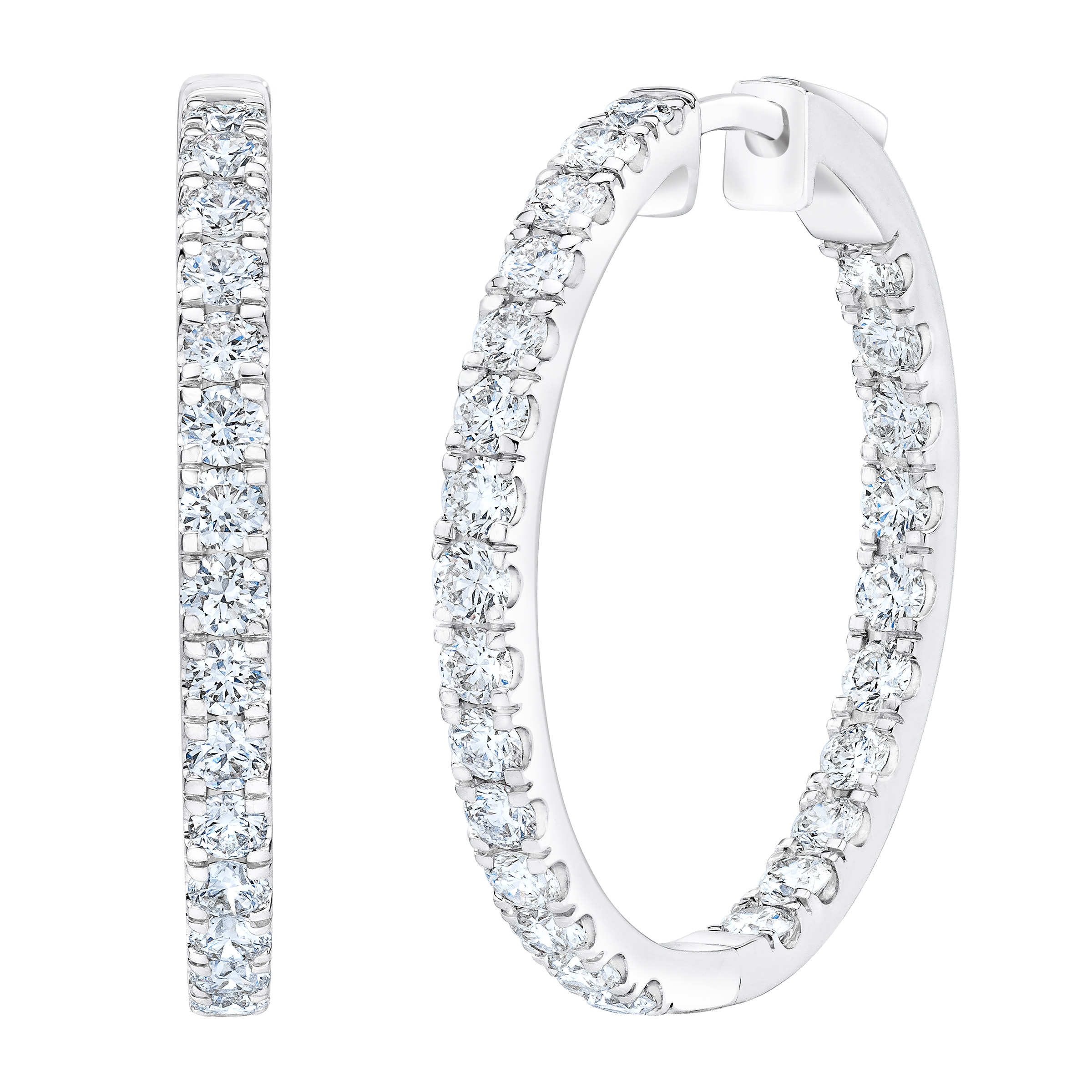 Round Brilliant Diamond Hoop Earrings (2.0 ctw)