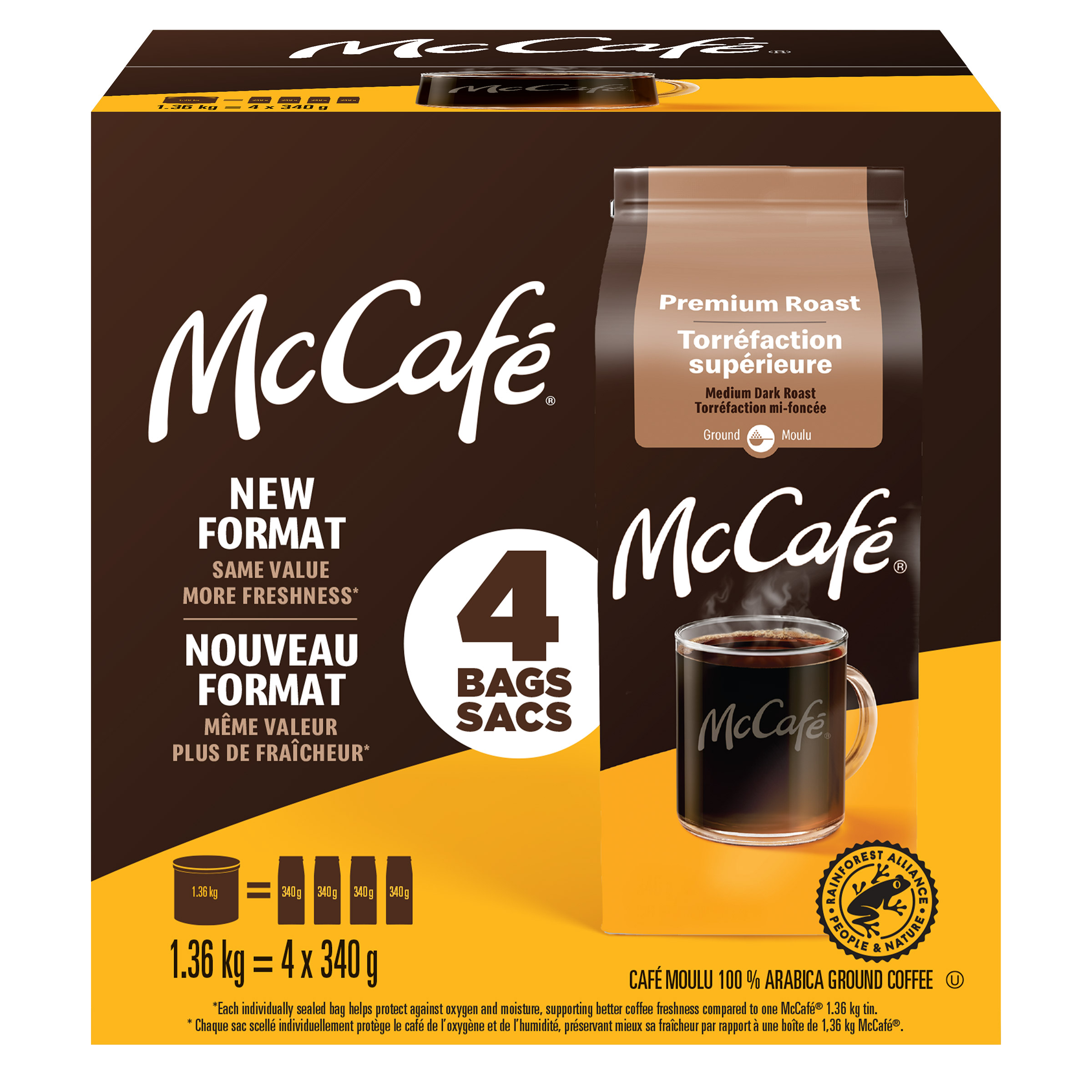 McCafé Premium Roast Coffee, 4 × 340 g