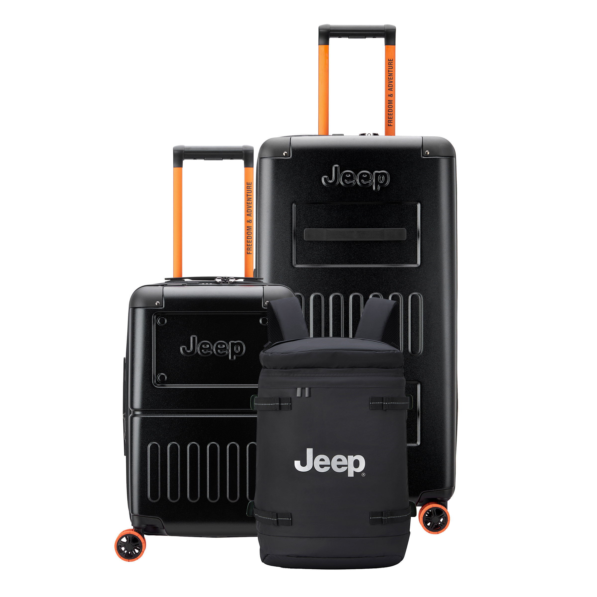 Jeep JH002B Summit 3-piece Luggage Set with JS013C Cylindrical Backpack