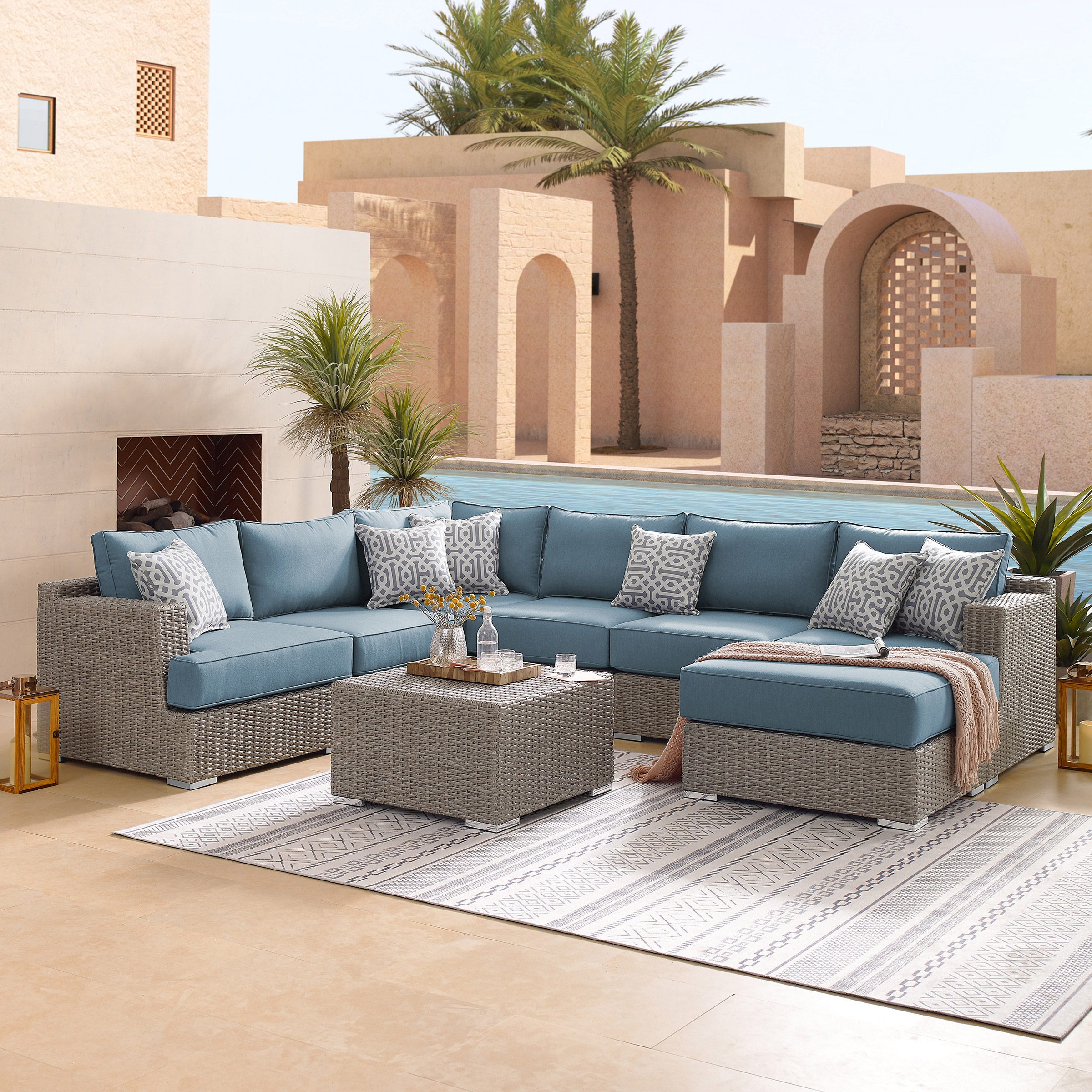 Sirio Niko 8-piece Modular Outdoor Patio Seating Set