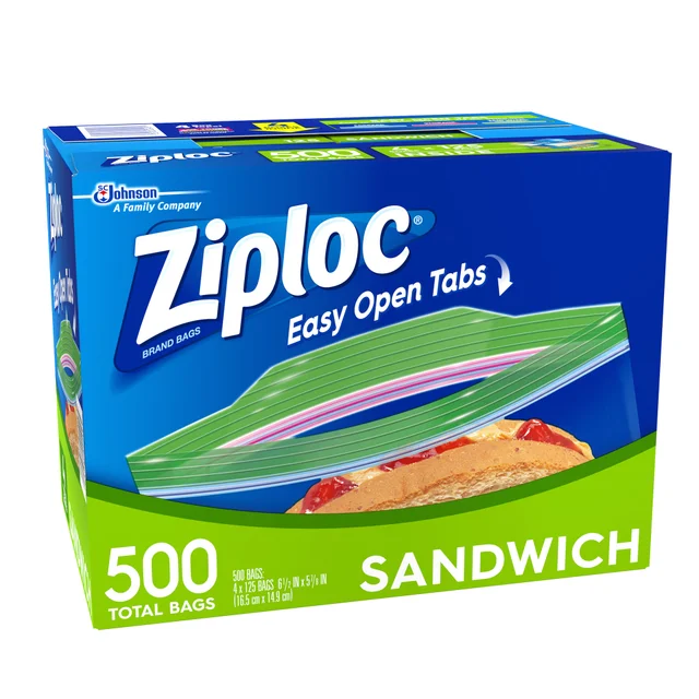 ZIPLOC SANDWICH BAGS 4 PACK 125 COUNT