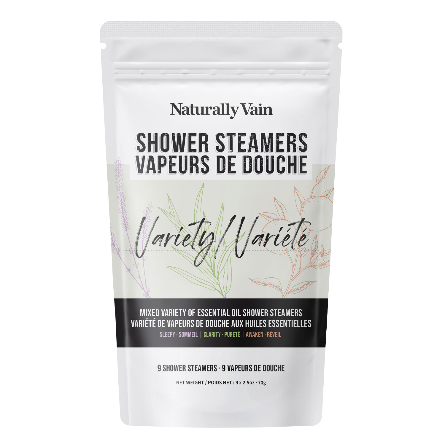 Naturally Vain Shower Steamers, 9-pack