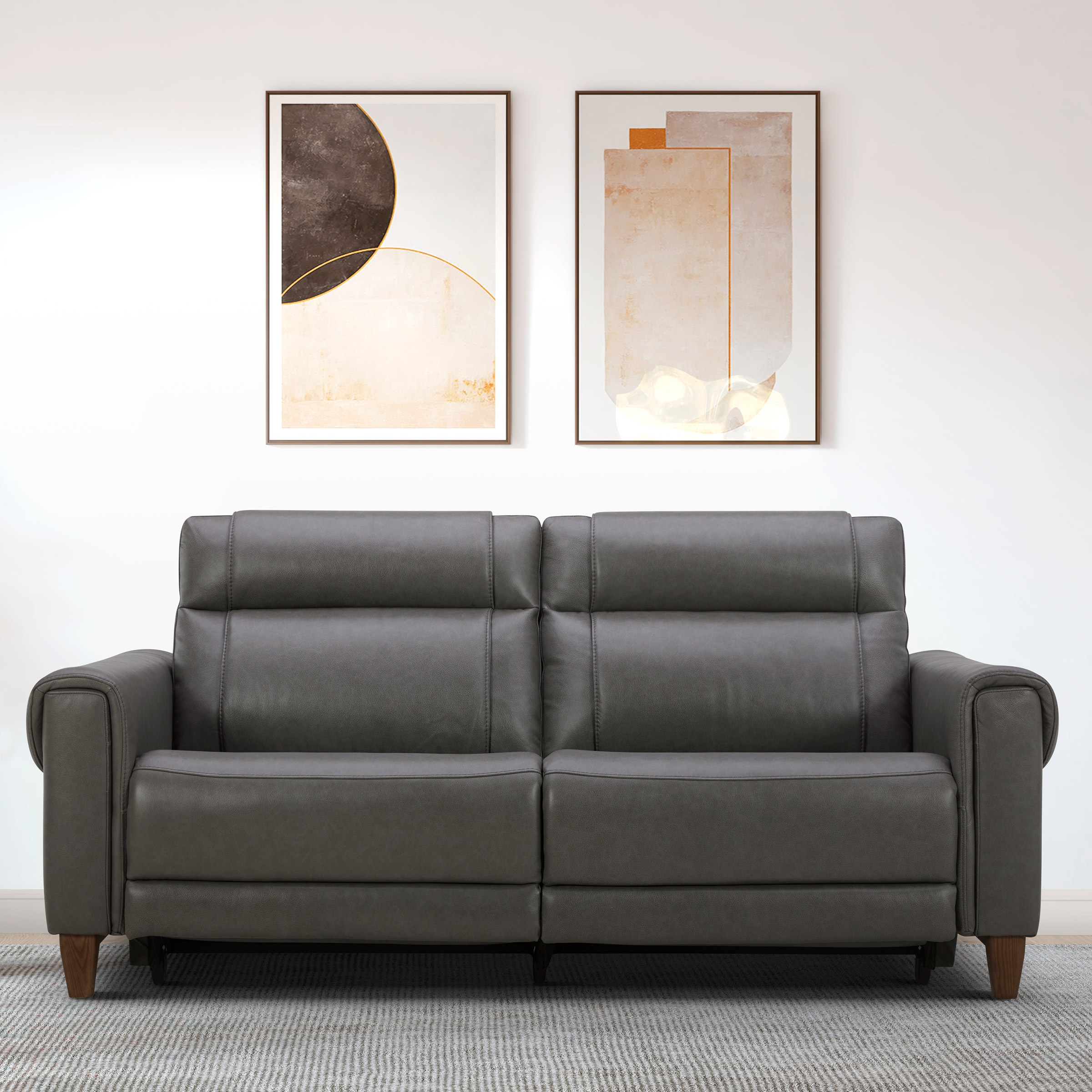 Aiden & Ivy Top-grain Leather Power Reclining Sofa