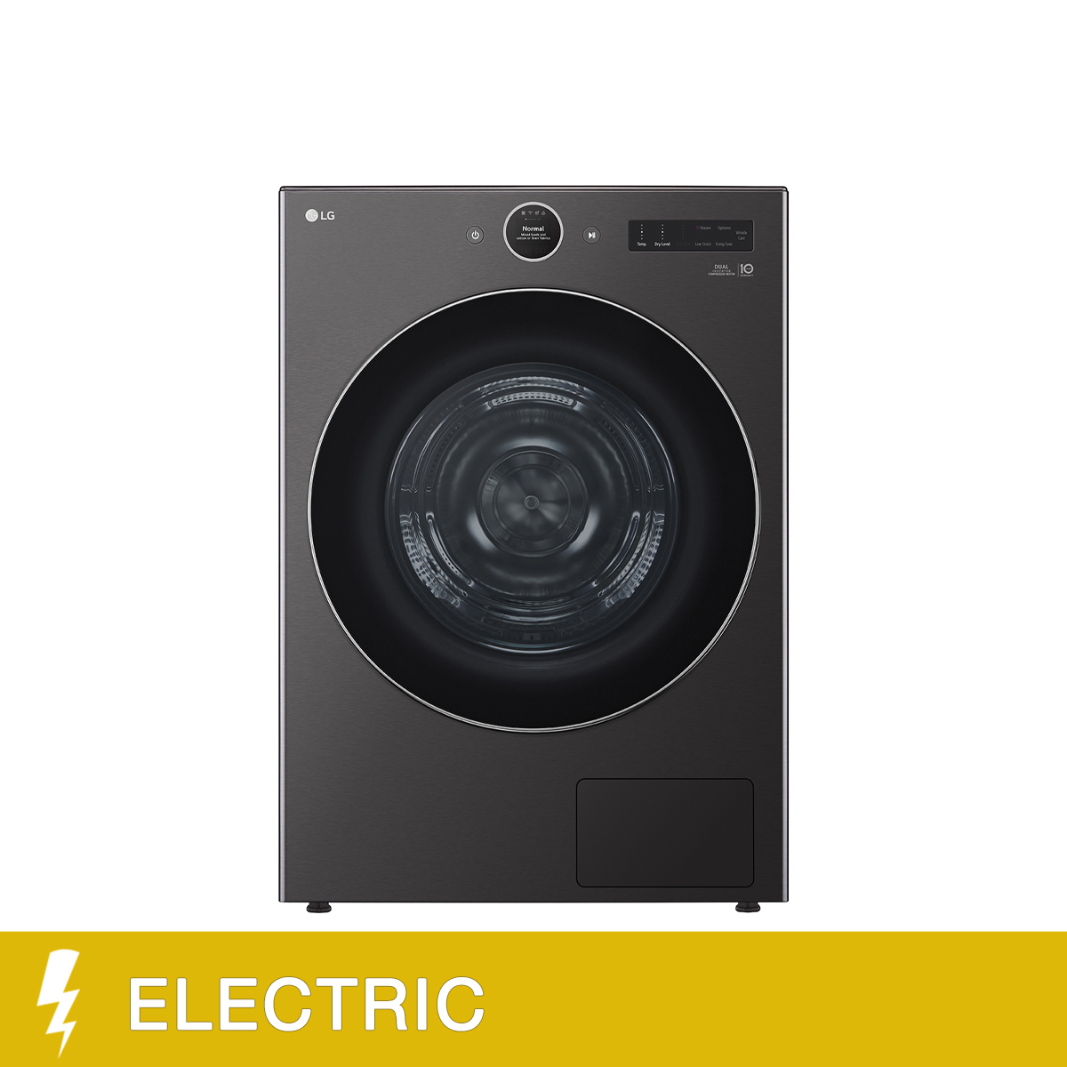 LG 7.8 cu ft. Black Steel Electric Ventless Dryer with HeatPump Technology 